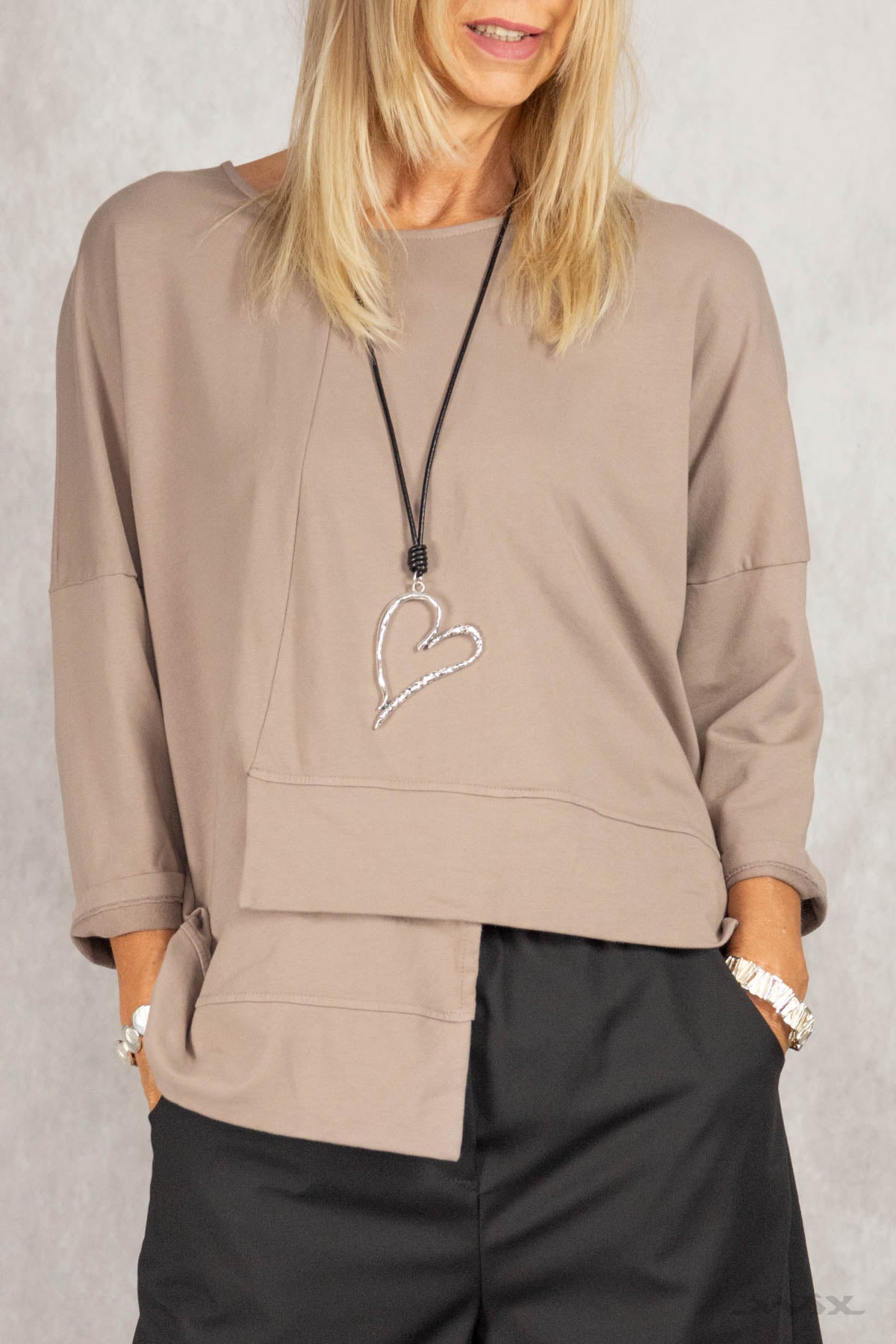 Asymmetrisches Shirt mit Layer-Look Gr. onesize(38-44)
