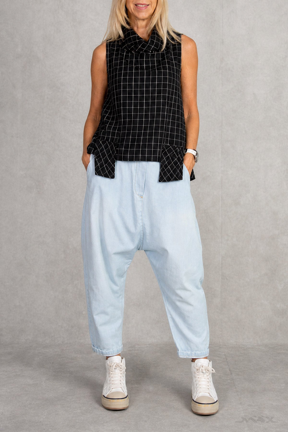 leichtes Seersucker-Top kariert Gr. onesize (36-42)
