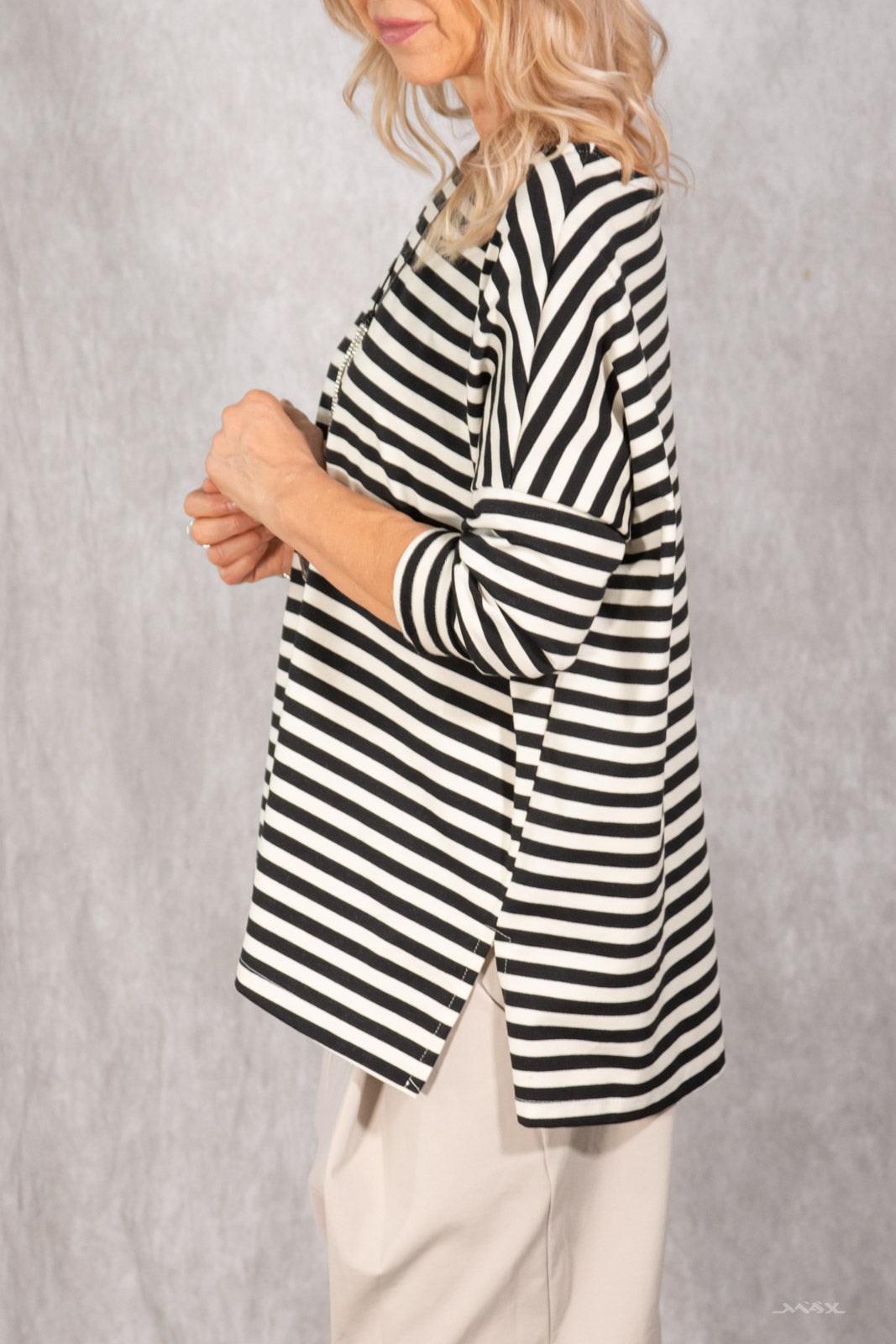 Langarmshirt gestreift Gr. onesize (38-44)