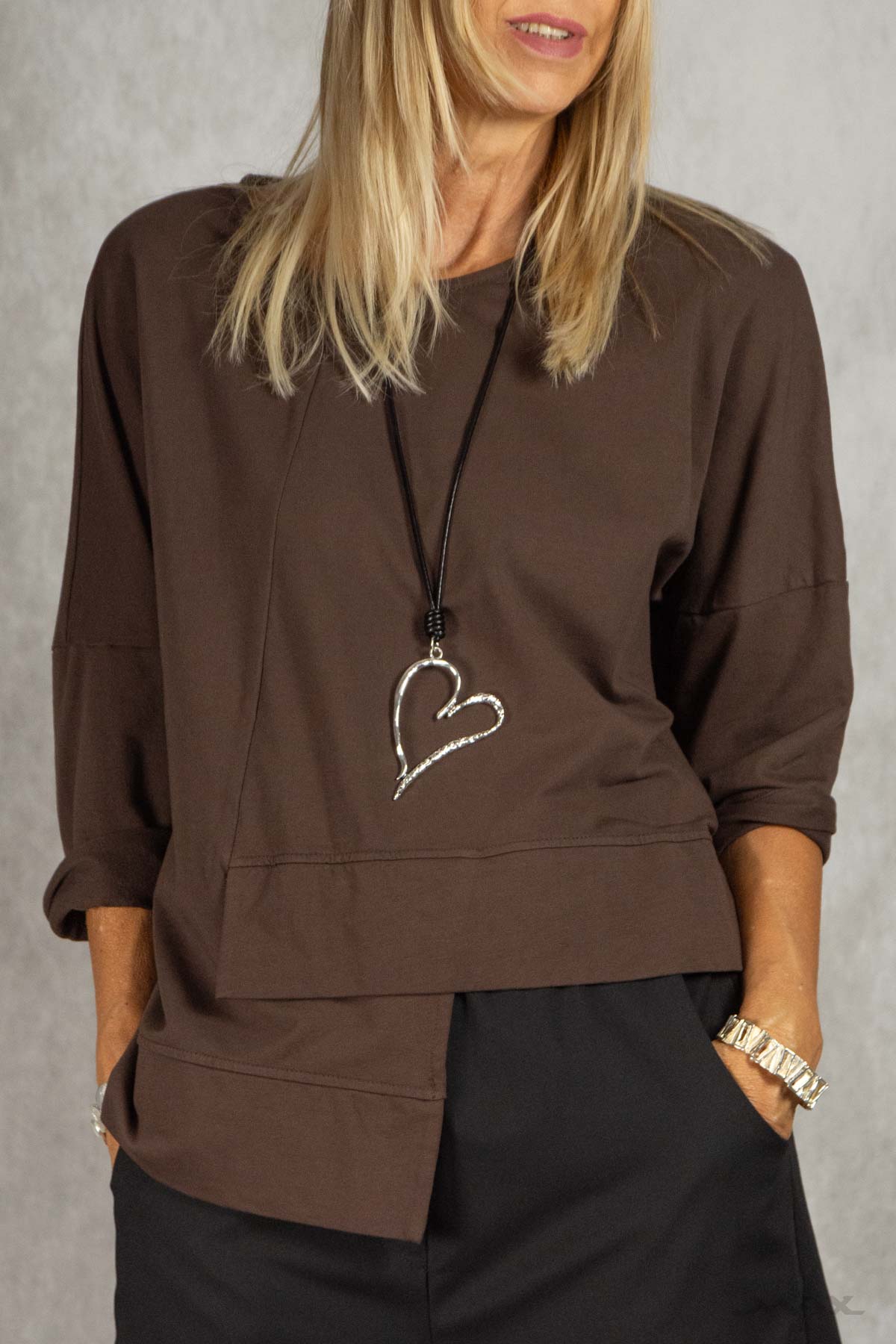 Asymmetrisches Shirt mit Layer-Look Gr. onesize(38-44)