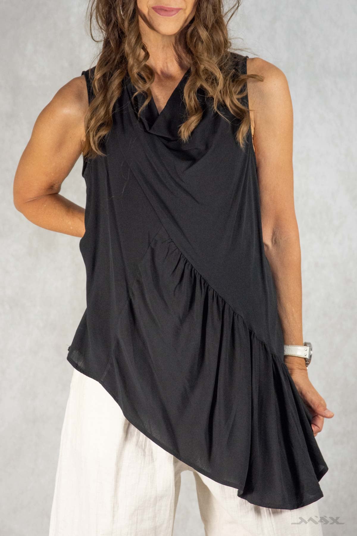 Asymmetrische Viskose-Tunika Gr. Onesize (36-42)