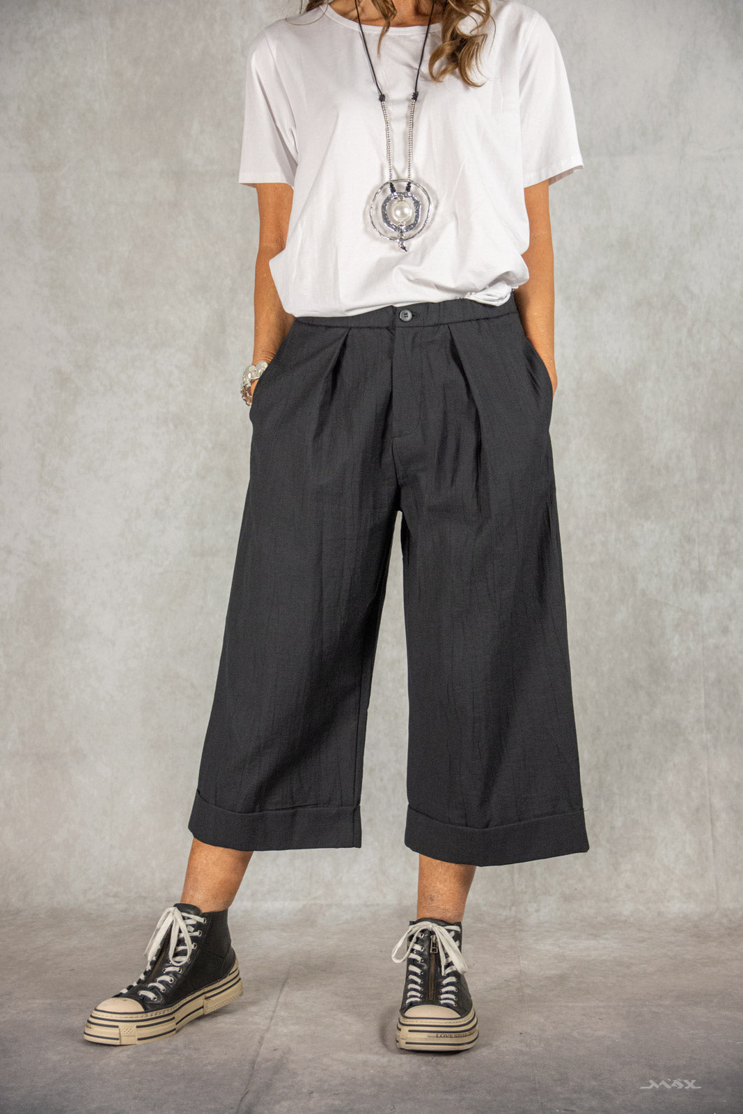 Culotte broek zwart maat one size fits (38-40)