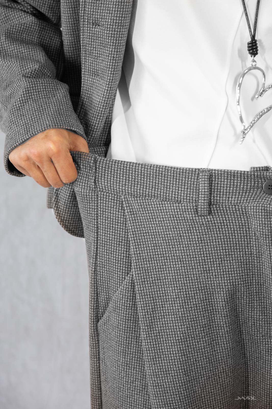 Baggyhose grau Tweed Gr. Onesize (38-44)