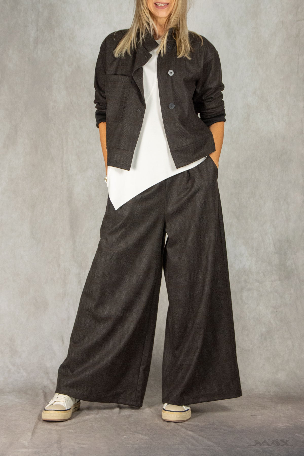 Marlenehose dunkelbraun kariert Gr. onesize(38-42)