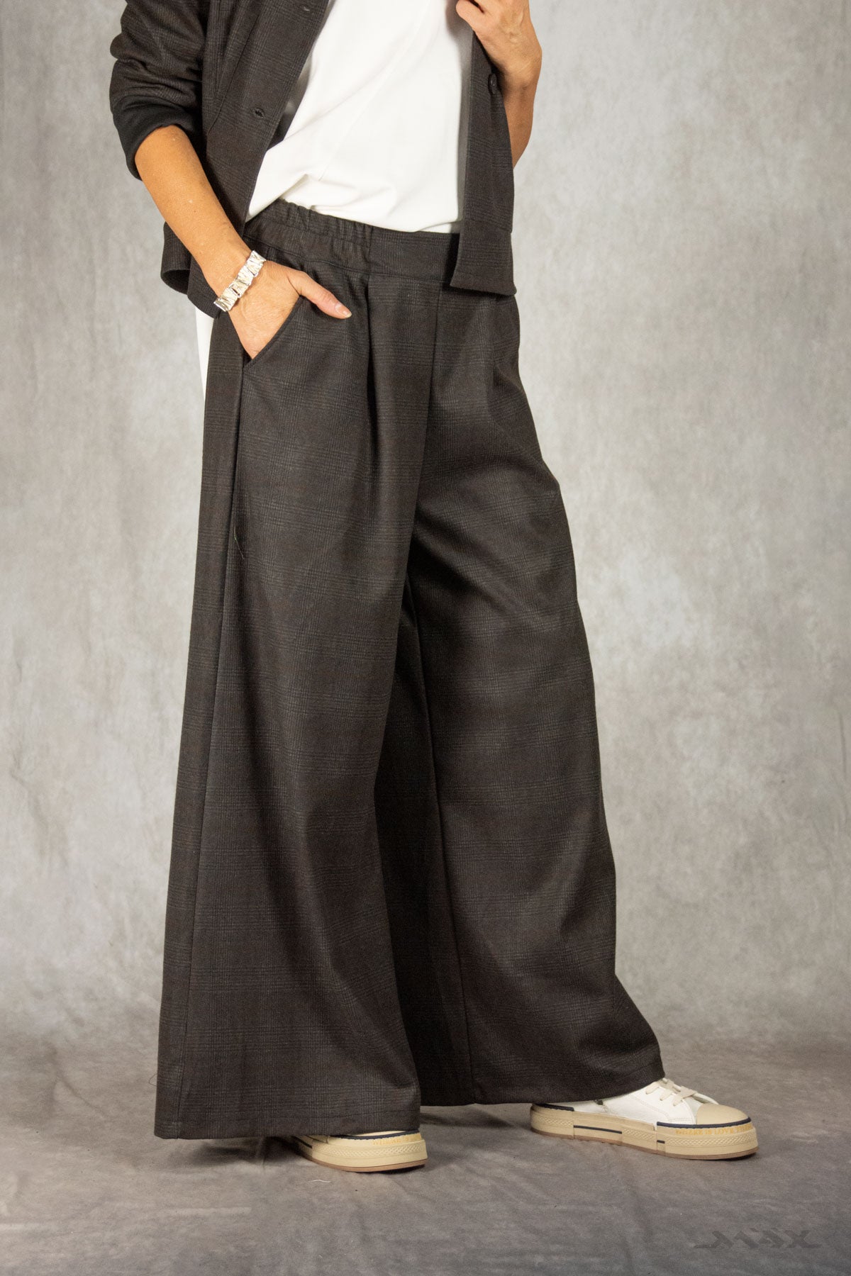 Marlenehose dunkelbraun kariert Gr. onesize(38-42)