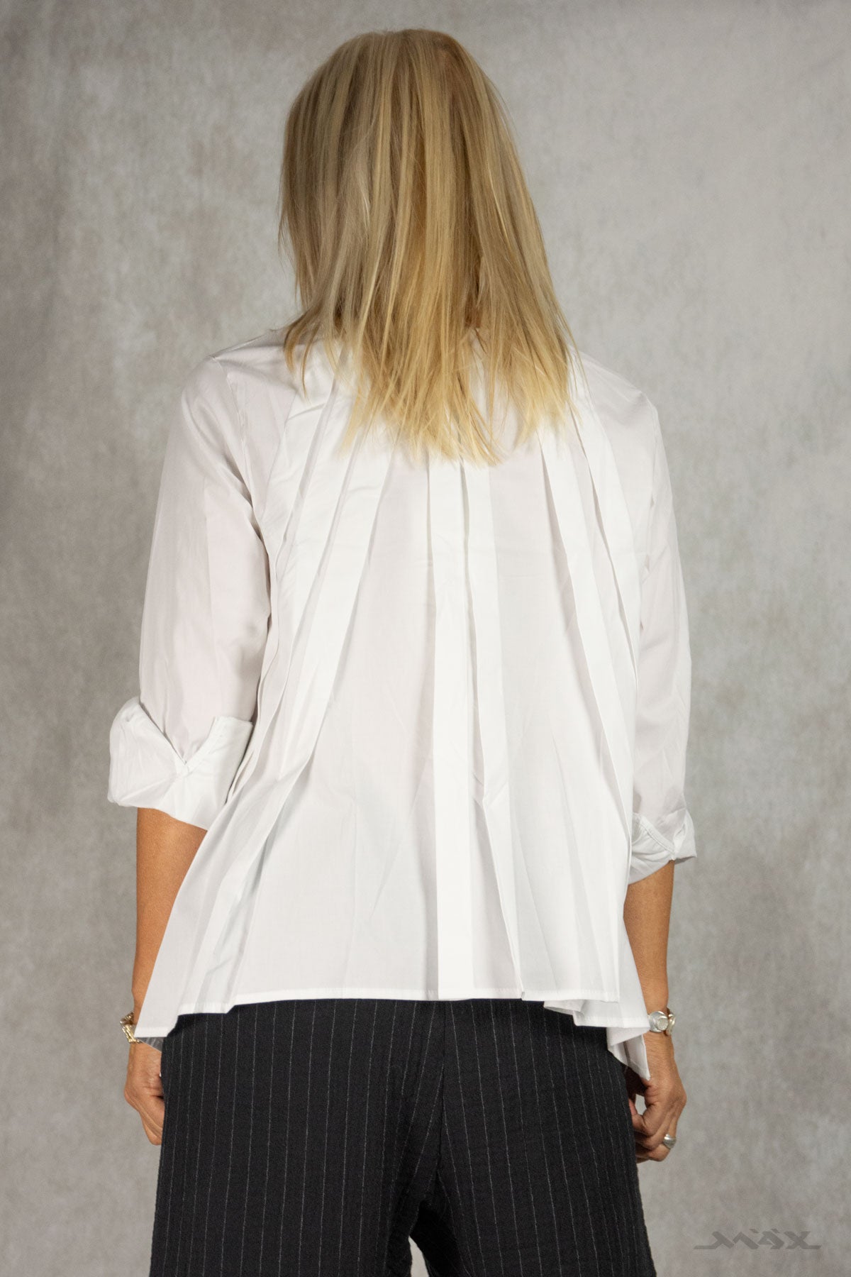 Geplooide katoenen blouse, maat one size (38-42)