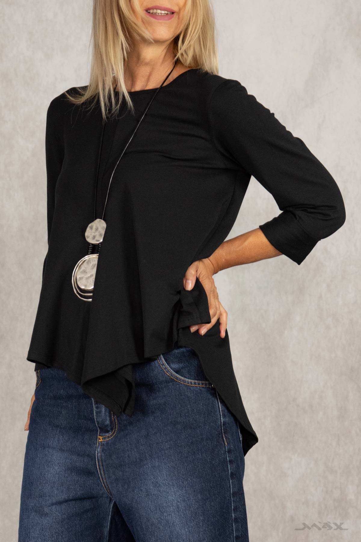 Puntig volant overhemd maat one size (38-42)
