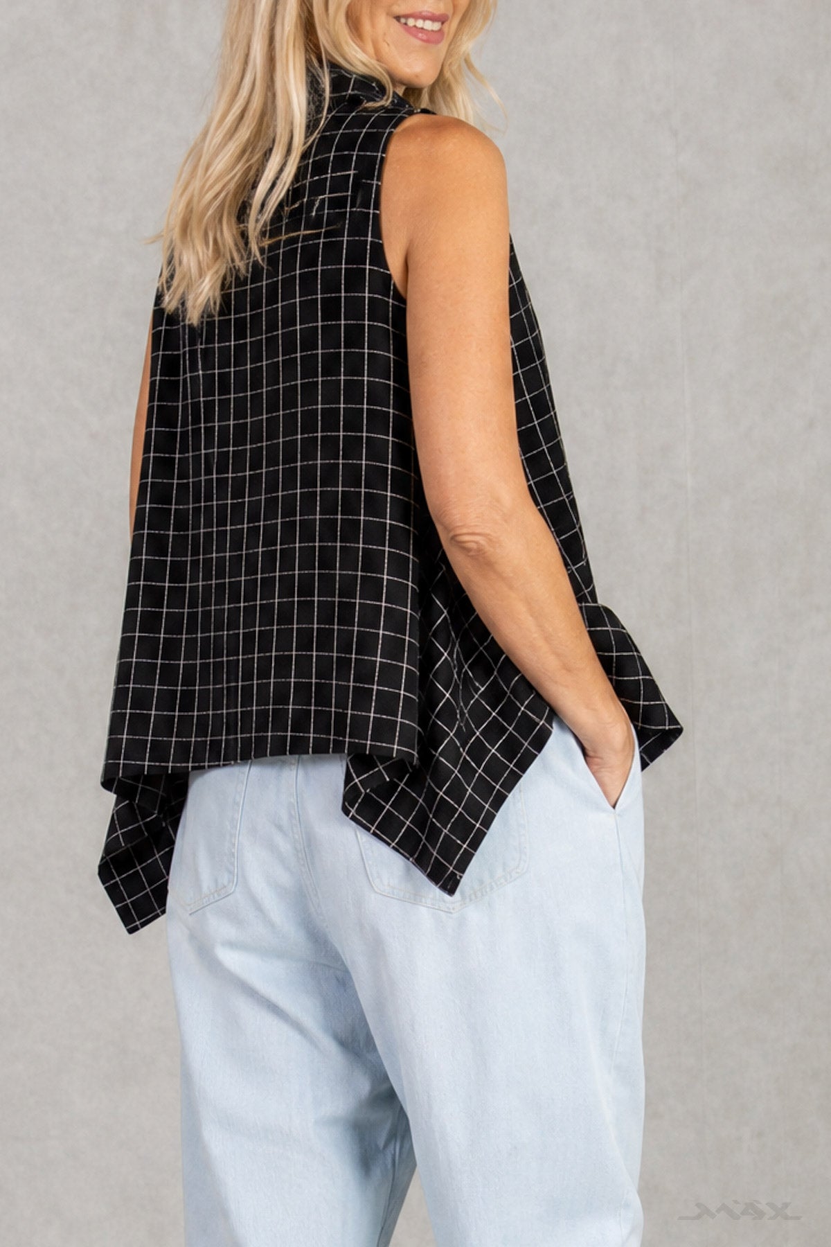 leichtes Seersucker-Top kariert Gr. onesize (36-42)