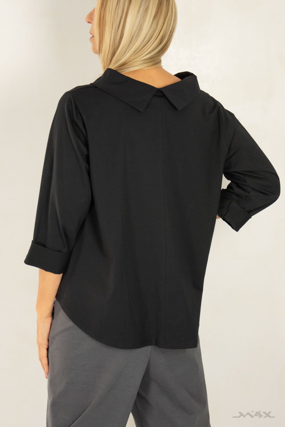 leichte Langarm-Hemdbluse mit Doppelkragen Gr. Onesize (36–42)