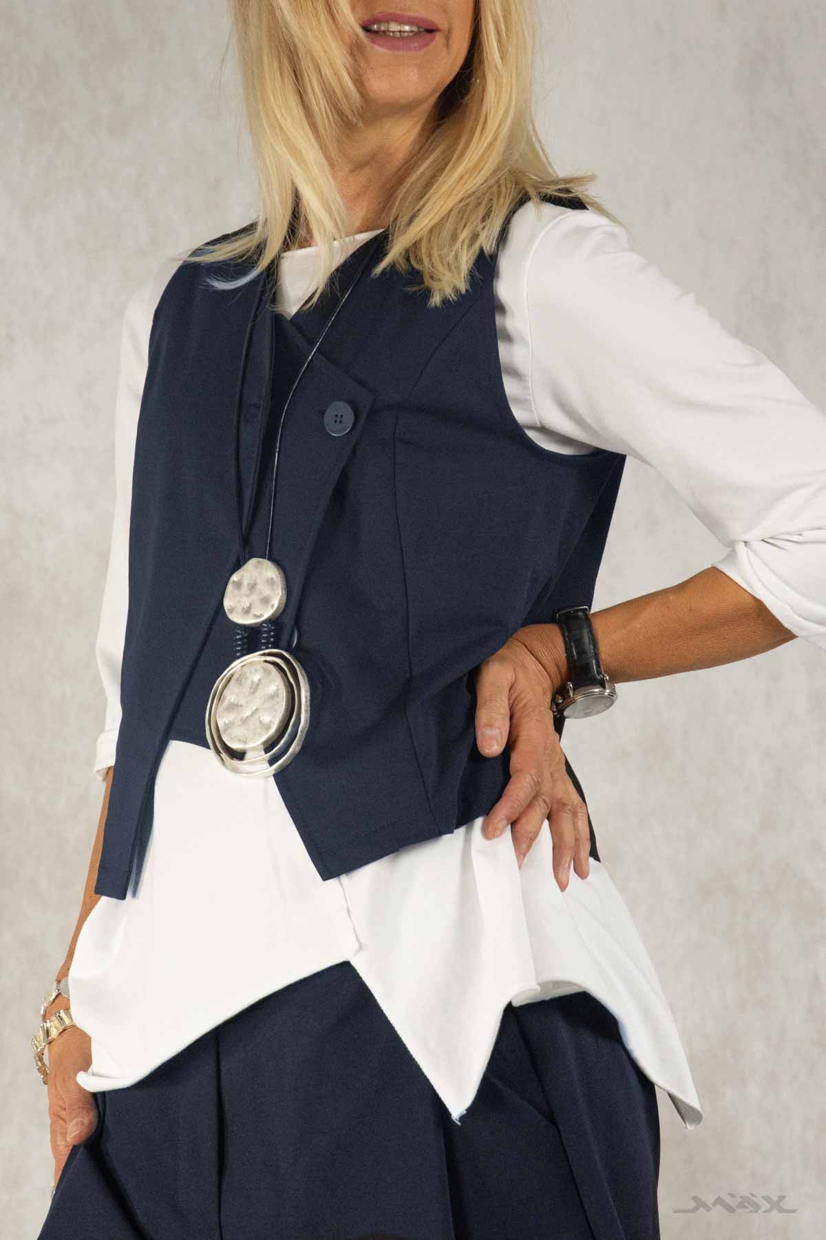 Asymmetrische Weste mit Knopfleiste Gr. Onesize (36-40)