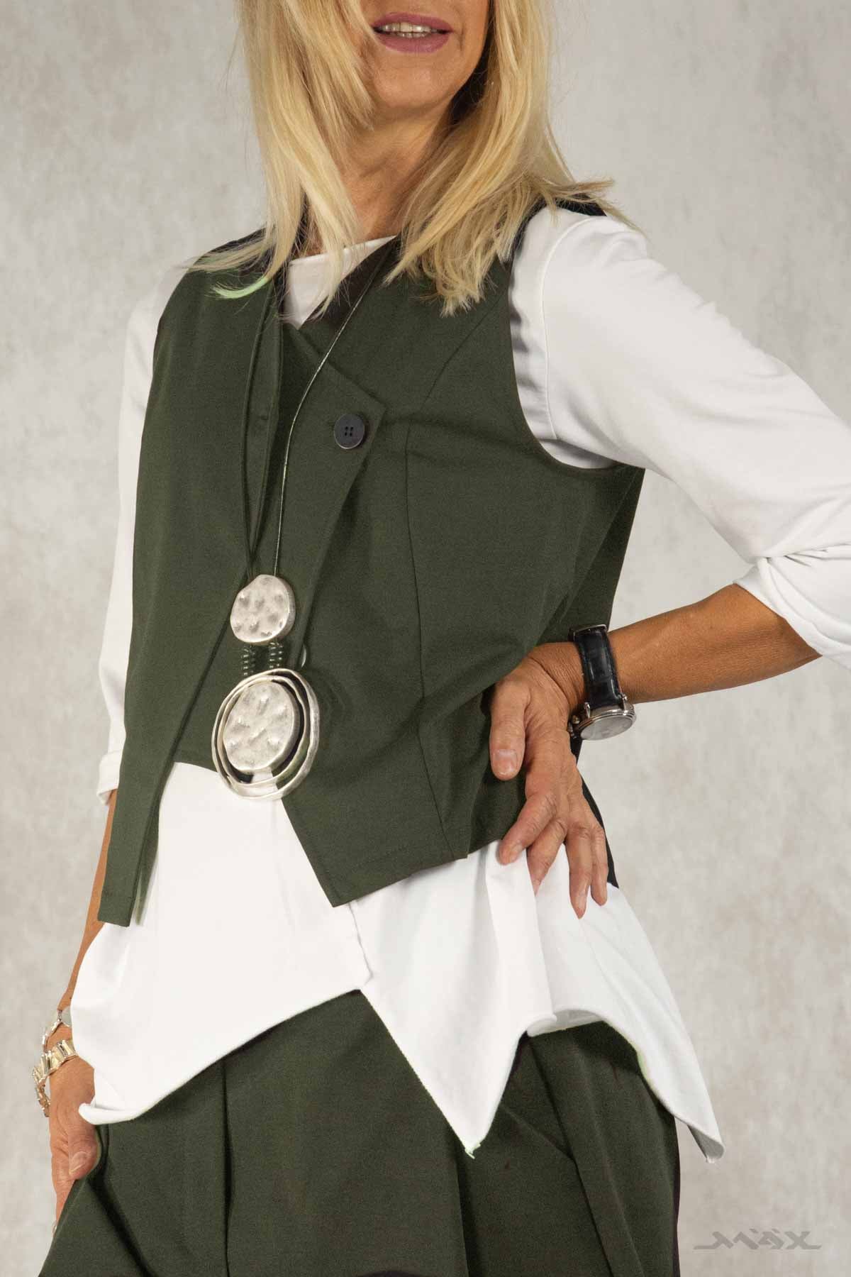 Asymmetrische Weste mit Knopfleiste Gr. Onesize (36-40)