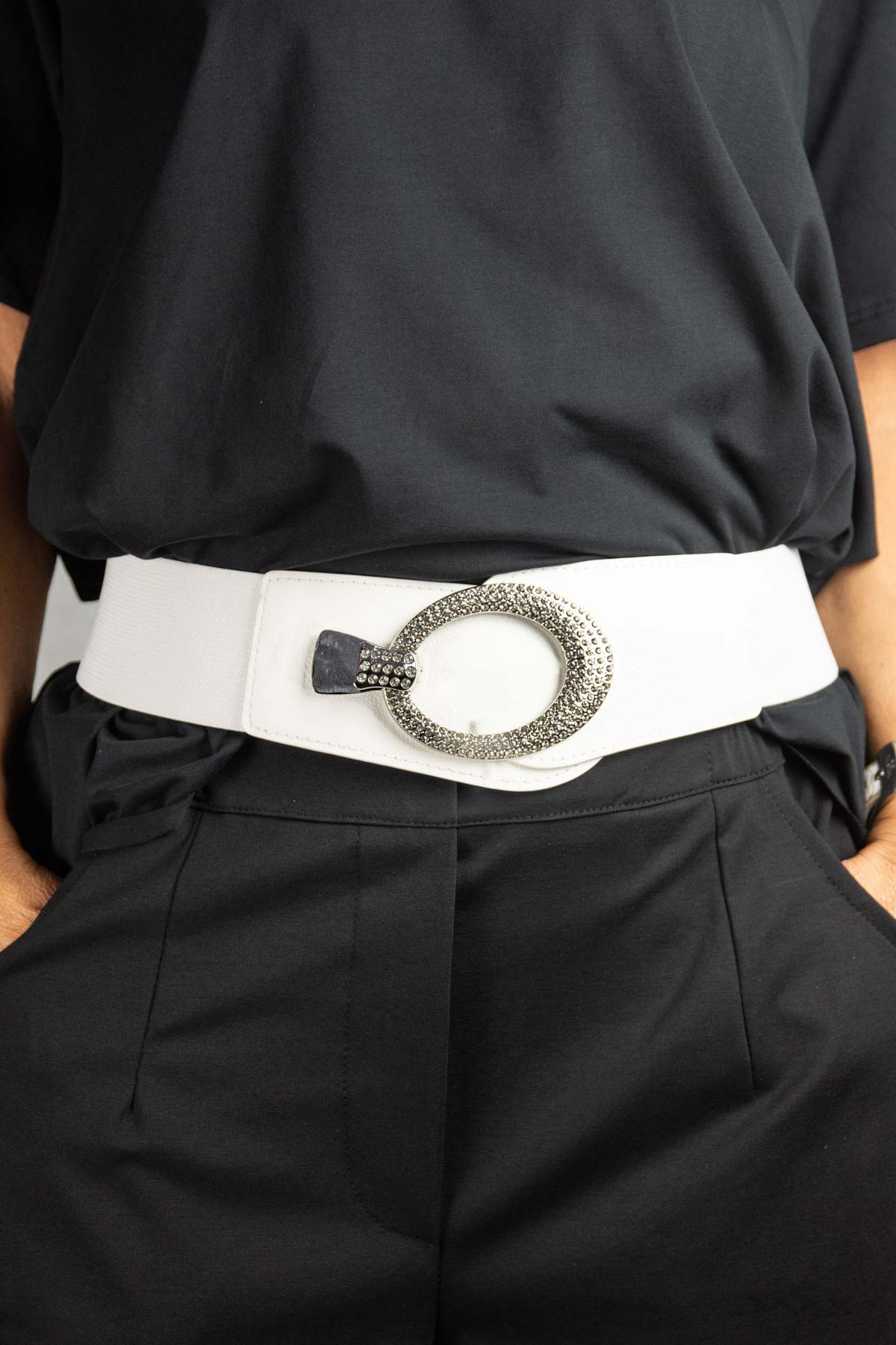 Stretchgürtel mit Strass-Schnalle