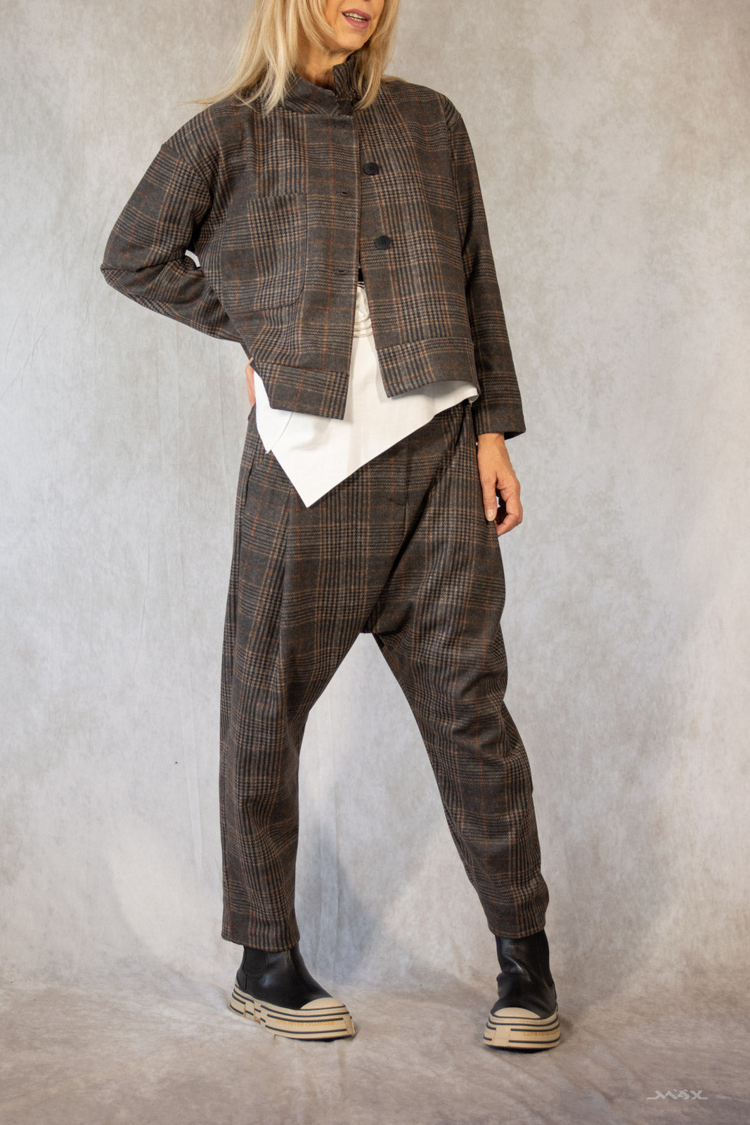 Baggyhose vintage-braun kariert Gr. onesize(38-42)