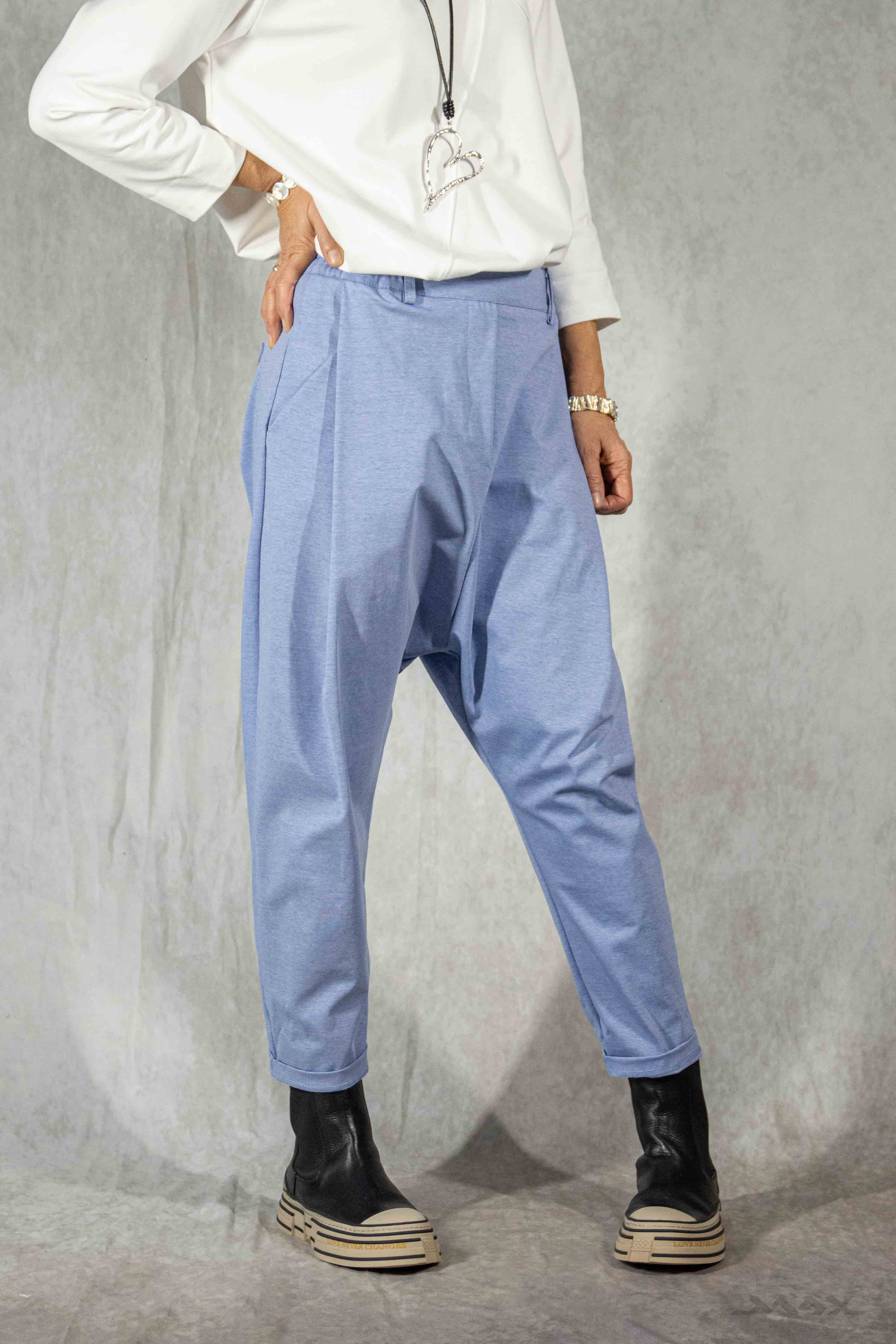 Baggyhose blau meliert Gr. Onesize (36-42)