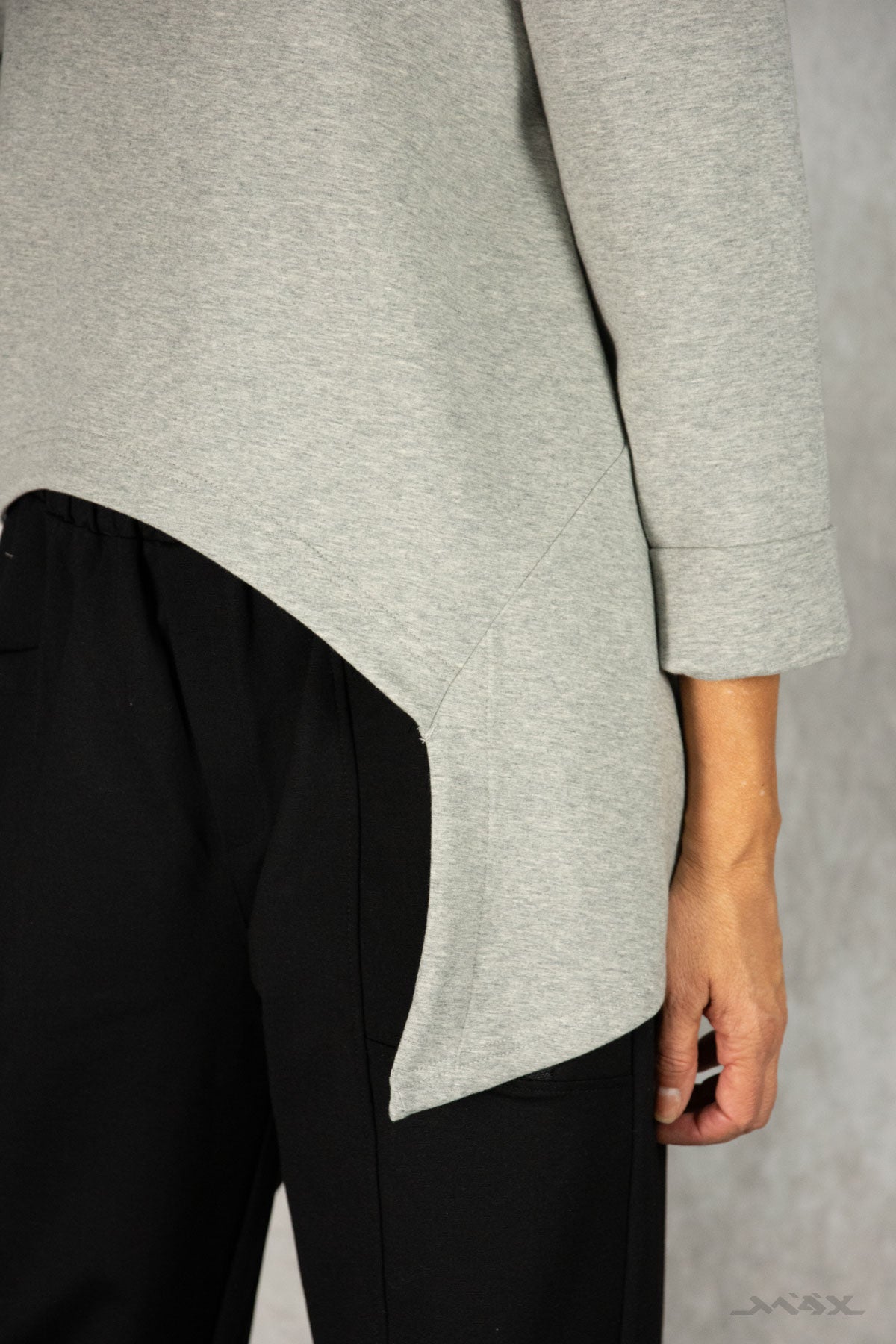 Vokuhila-Shirt mit hohem Kragen Gr. onesize(38-42)