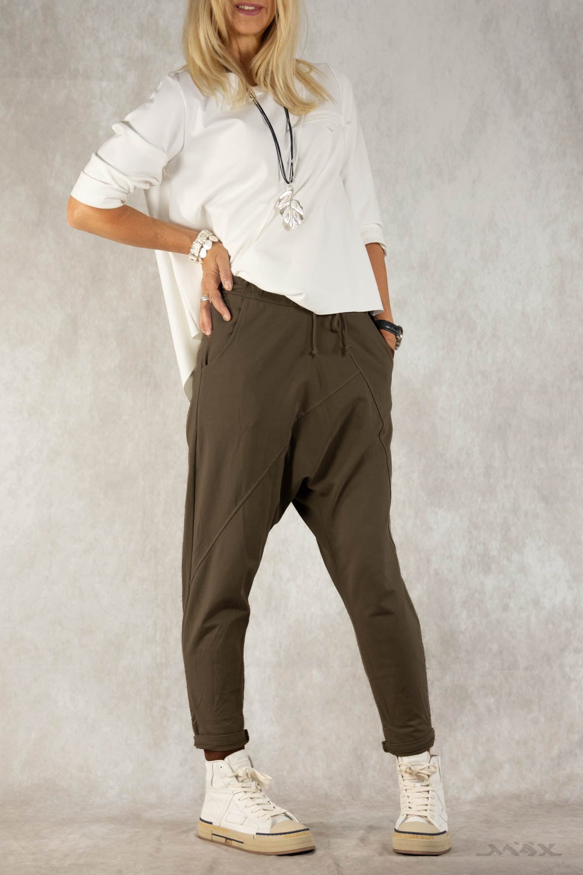 Haremshose aus Baumwolle dunkelbraun Gr. onesize(38-42)