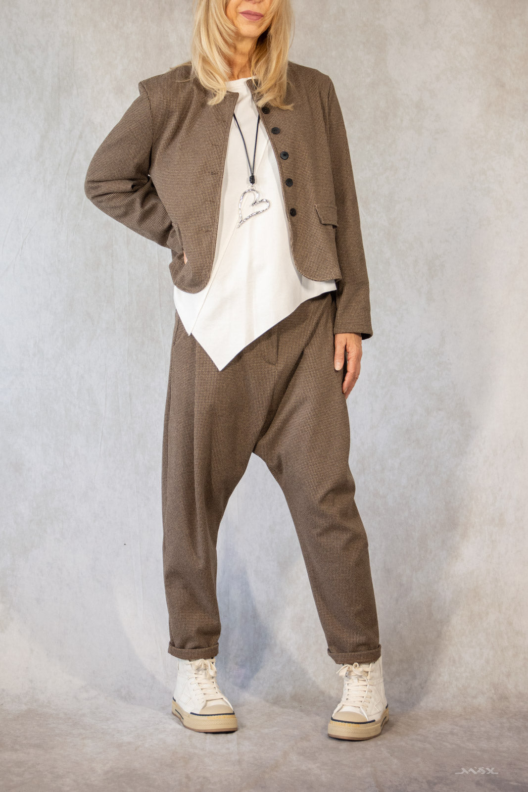 Jacke braun Tweed Gr. Onesize (38-44)