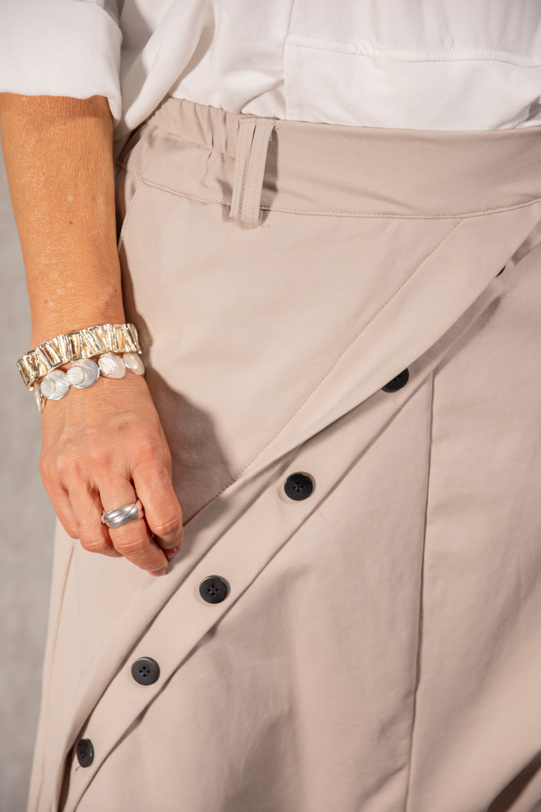 Haremshose mit asymmetrischer Knopfleiste Gr. Onesize (38-44)