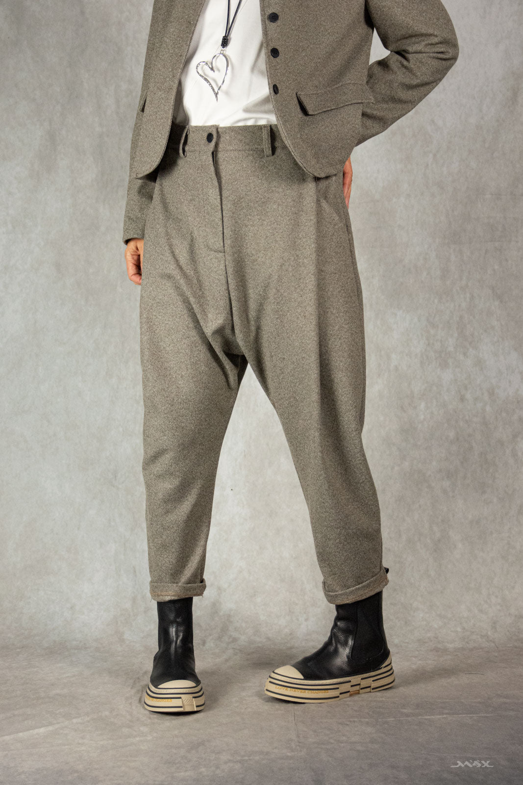 Baggyhose taupe Tweed Gr. Onesize (38-44)