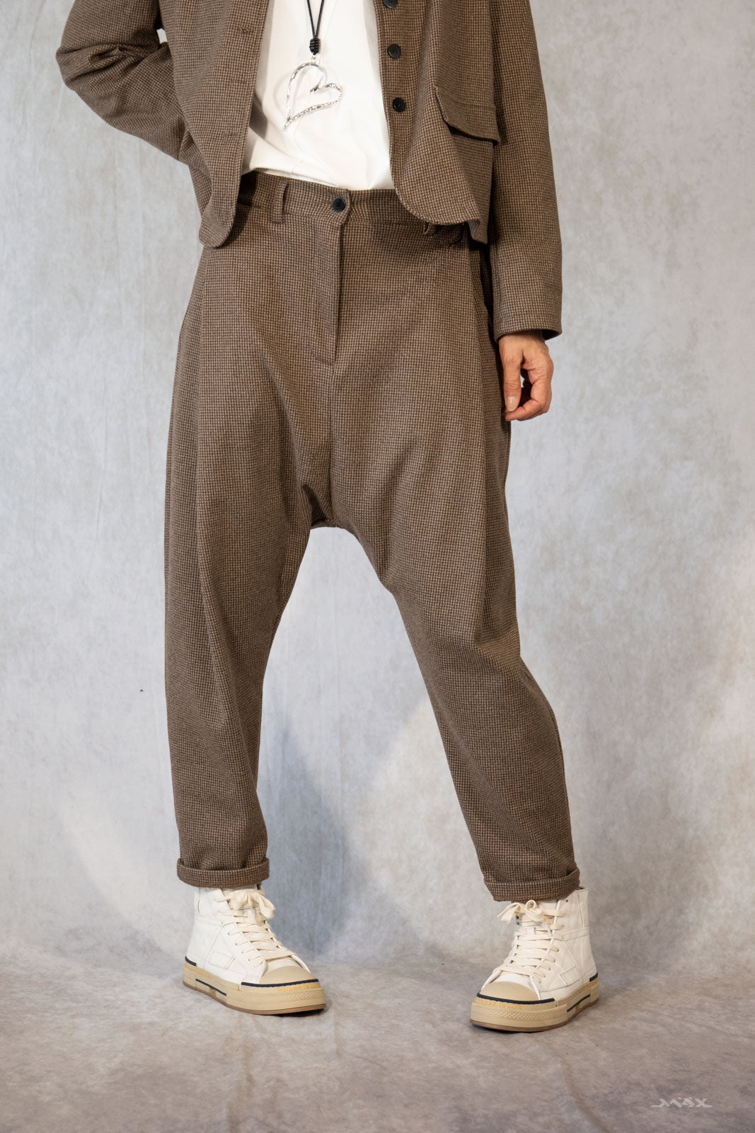 Baggyhose braun Tweed Gr. Onesize (38-44)