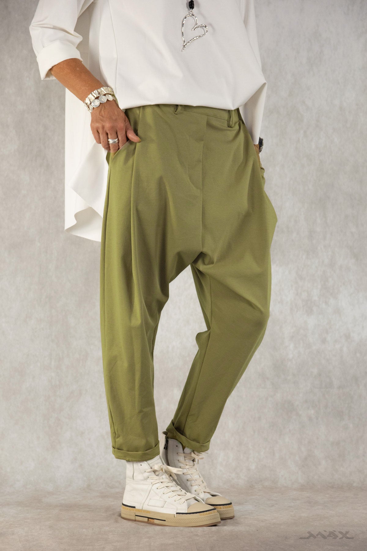 Pantalon ample kiwi, taille unique (36-42)