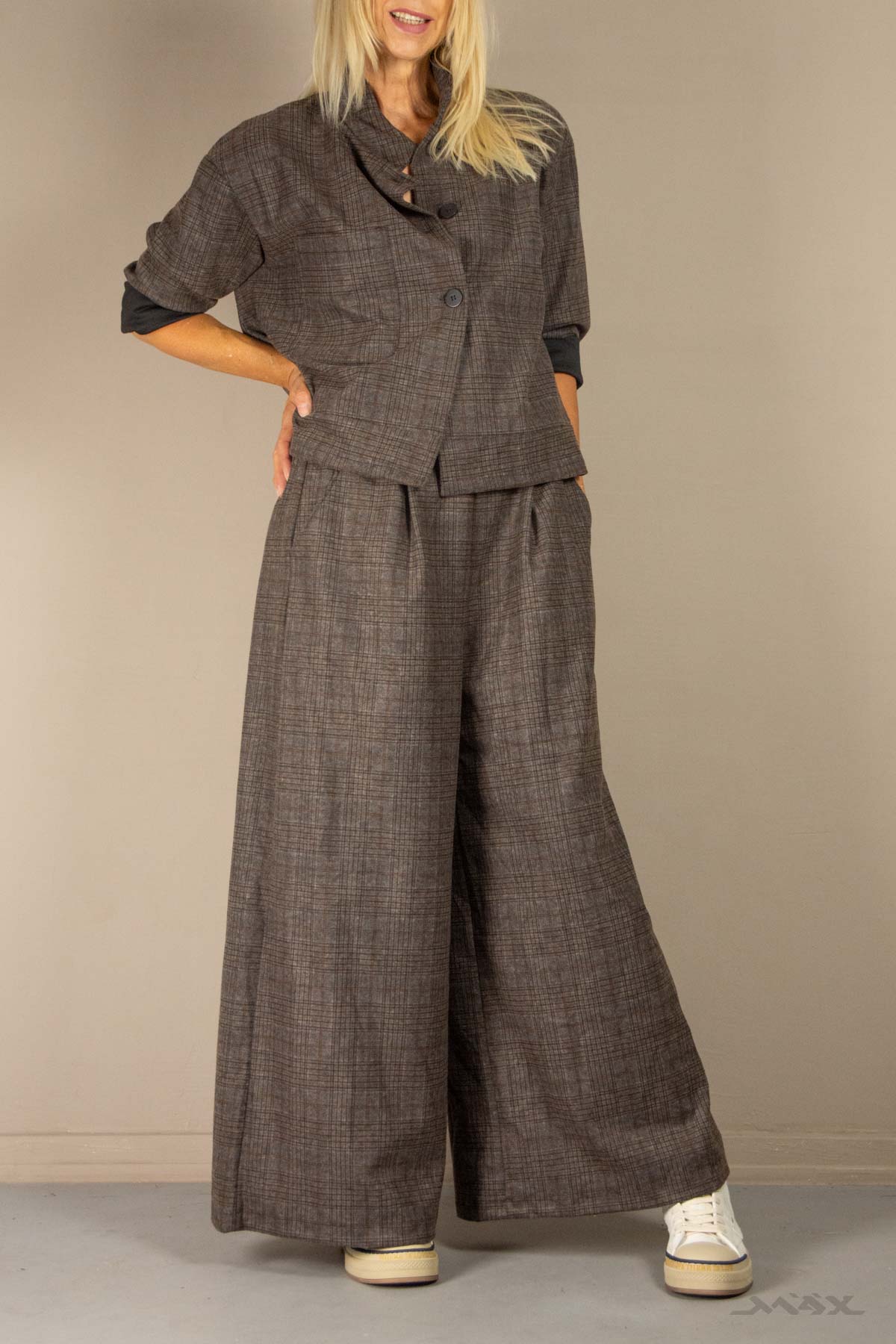 Marlenehose braun kariert Gr. onesize(38-42)