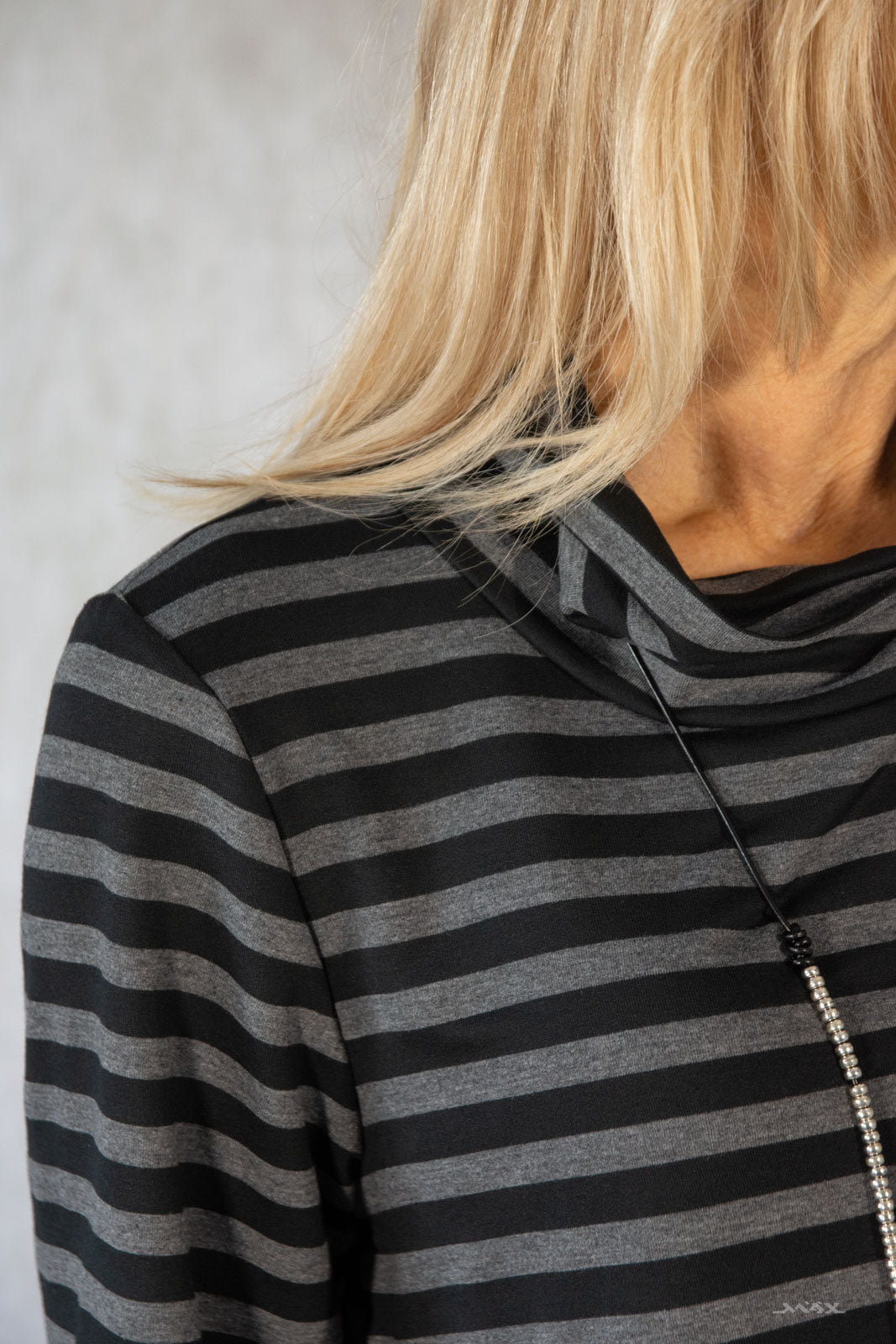 Langarmshirt gestreift mit Schalkragen Gr. Onesize (38-44)