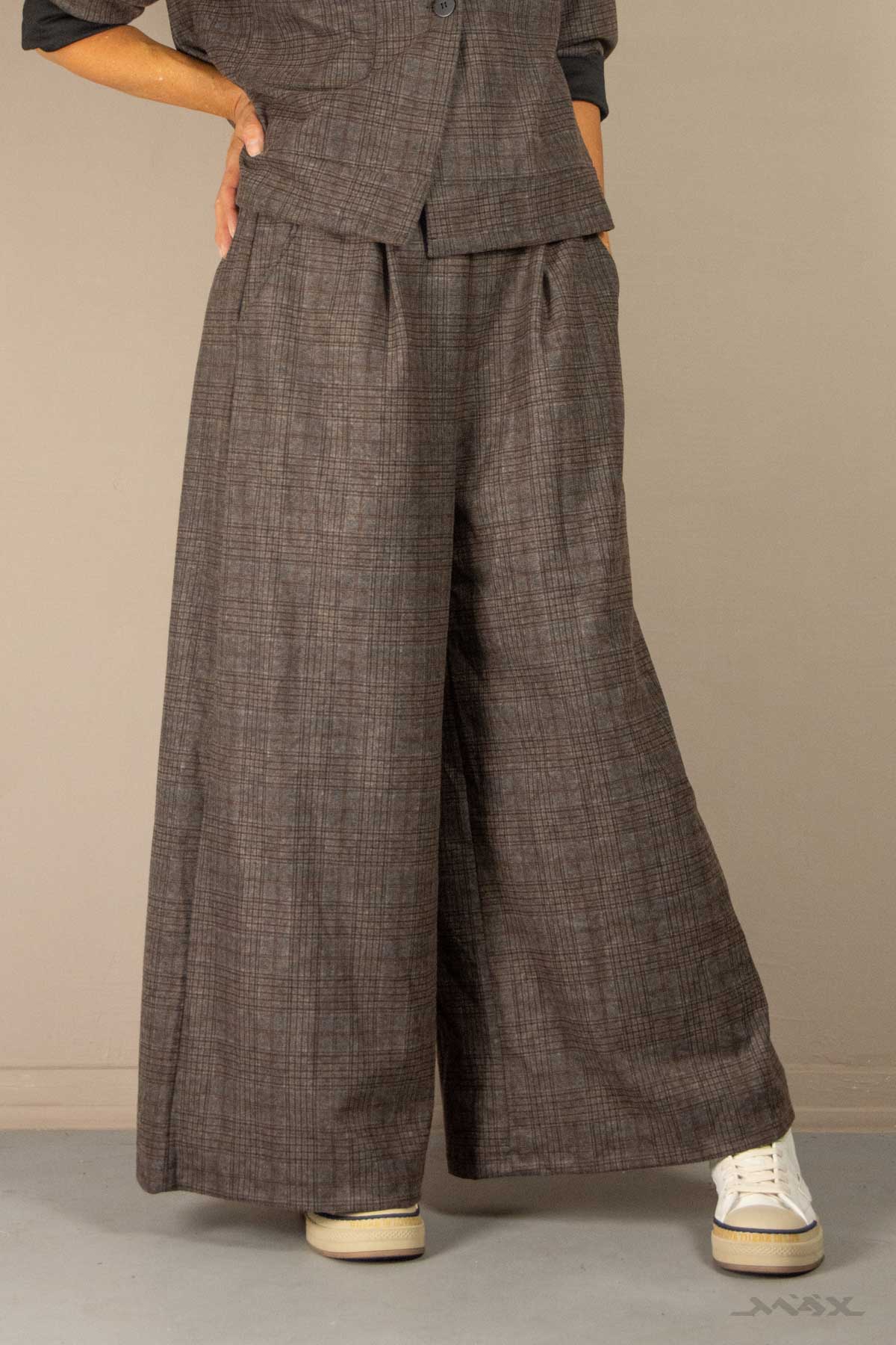 Marlenehose braun kariert Gr. onesize(38-42)
