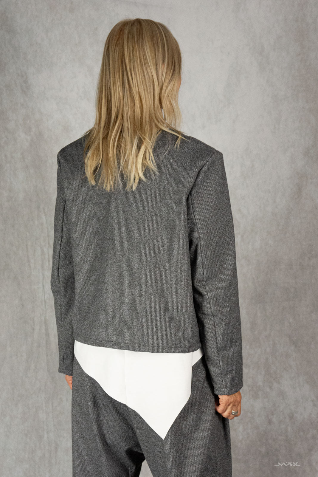 Jacke grau Tweed Gr. Onesize (38-44)