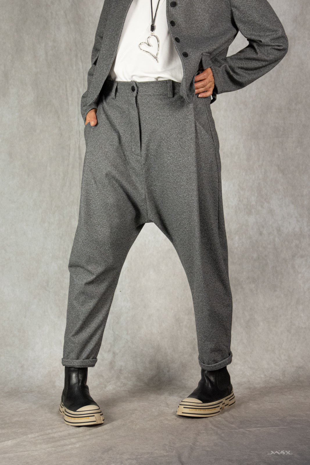 Baggyhose grau Tweed Gr. Onesize (38-44)