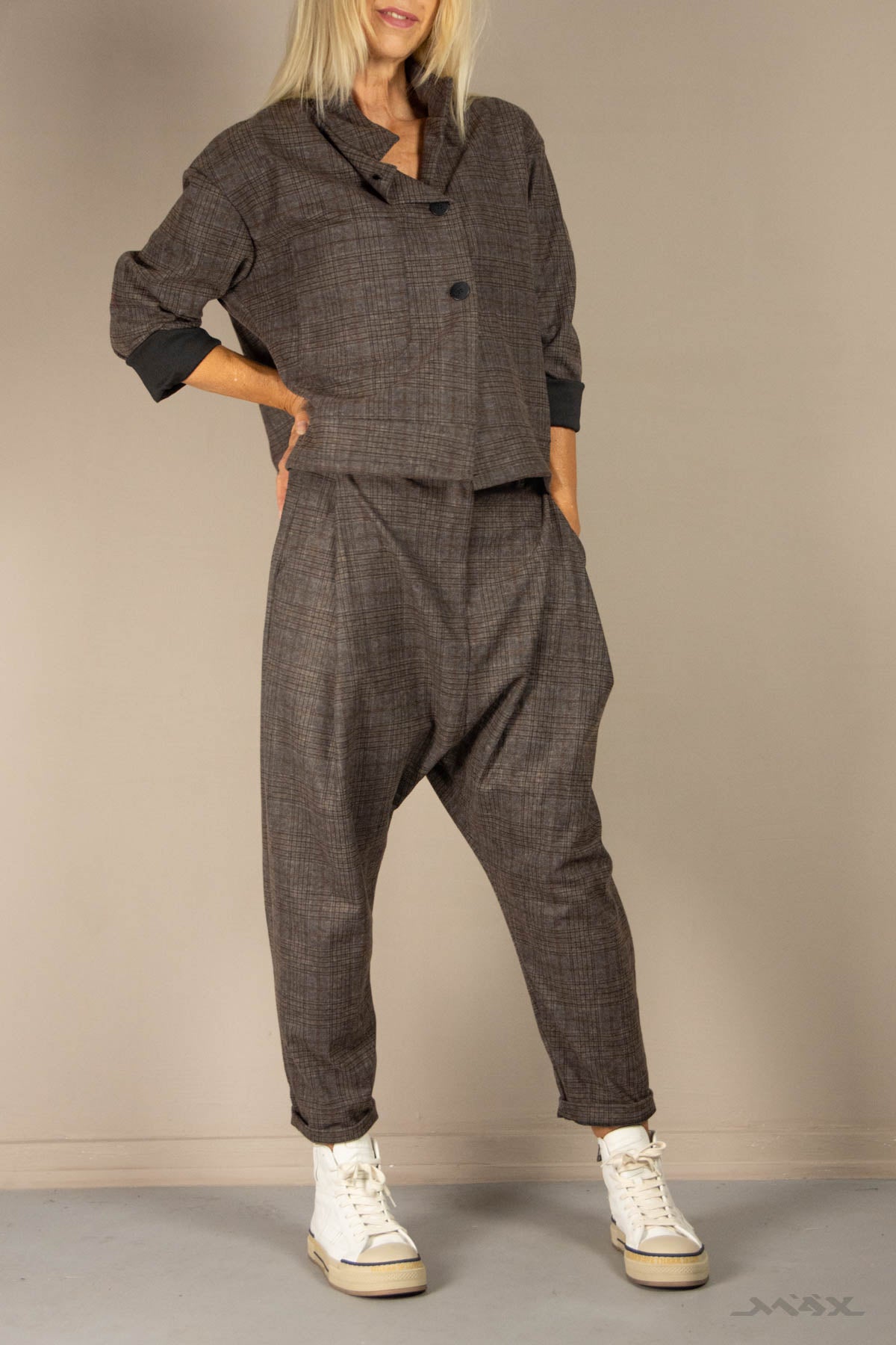 Baggyhose braun kariert Gr. onesize(38-42)