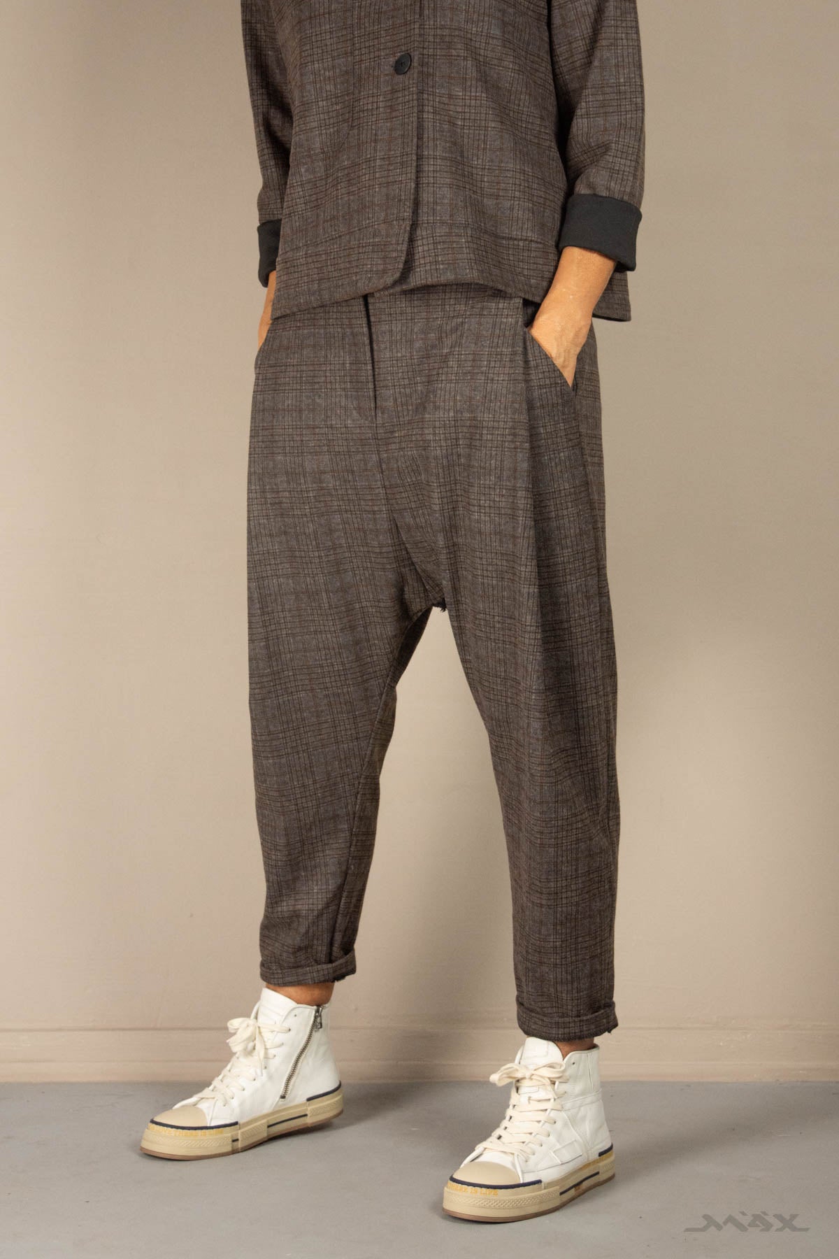 Baggyhose braun kariert Gr. onesize(38-42)