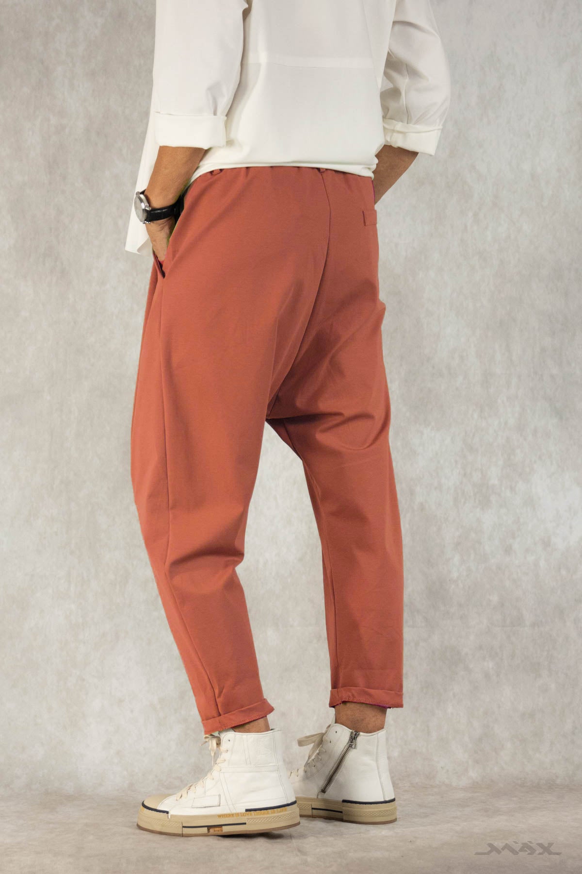 Pantalon ample terre cuite, taille unique (36-42)
