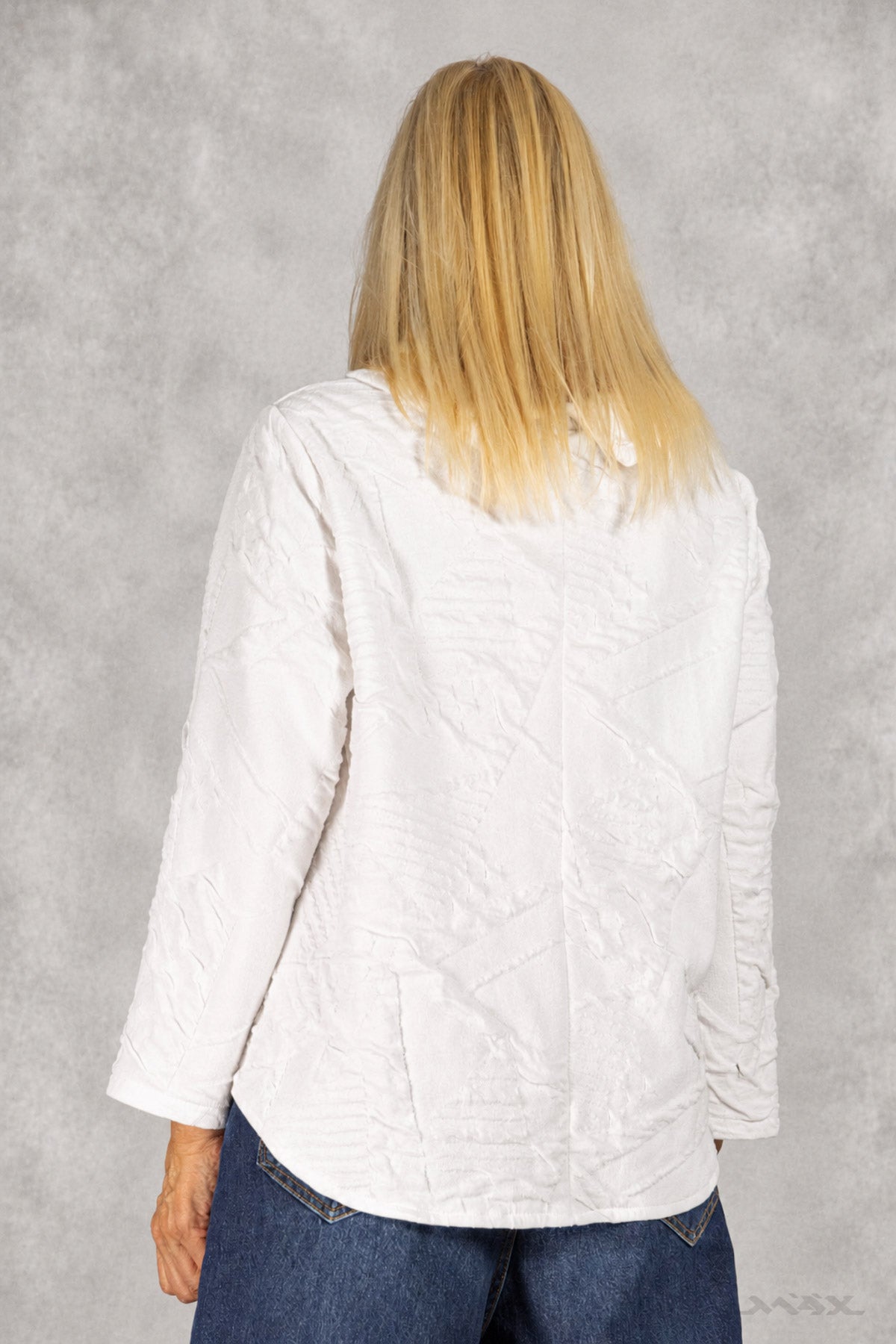 Strukturiertes Shirt mit Doppelkragen Gr. onesize(38-42)