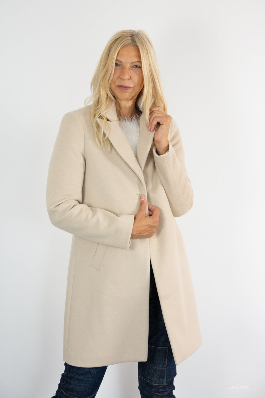 Blazer Mantel mit Revers Beige