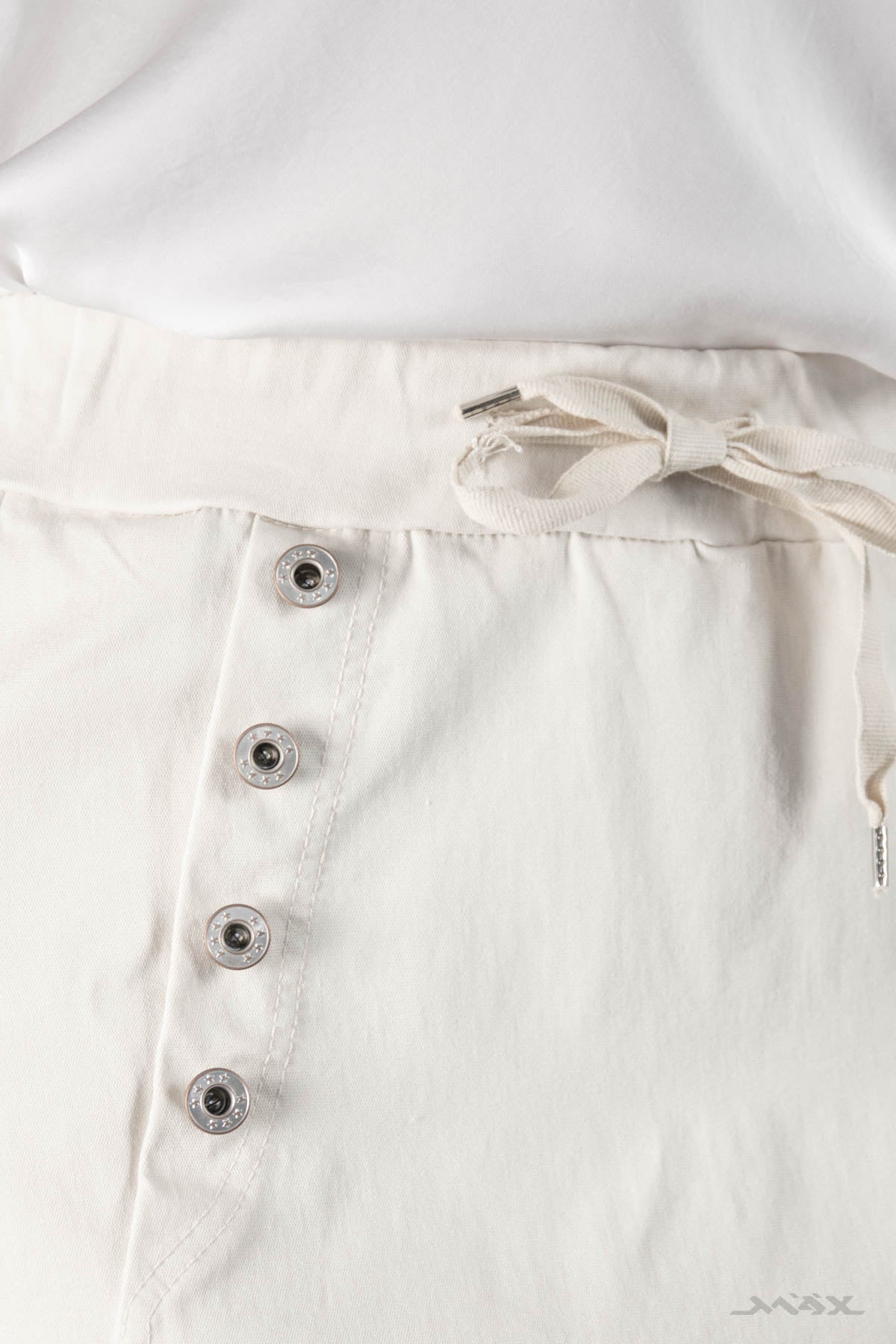 Pantalon harem blanc en denim extensible, taille unique (38-42)