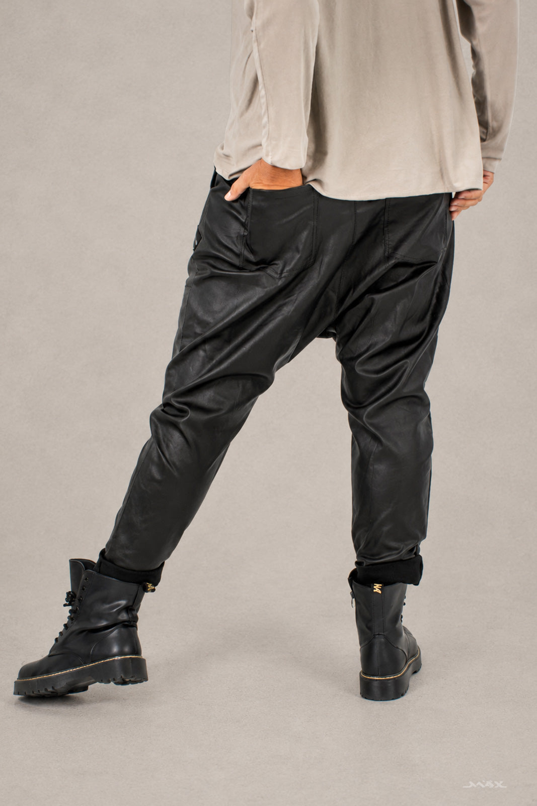 Faux-Leather Harem Trousers, One Size (38-42)