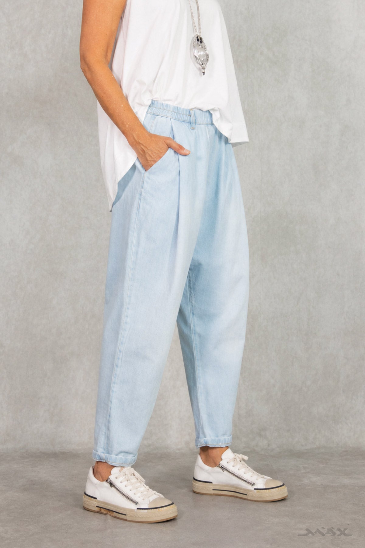 Sommer-Baggyjeans hellblau washed Gr. onesize (38-42)