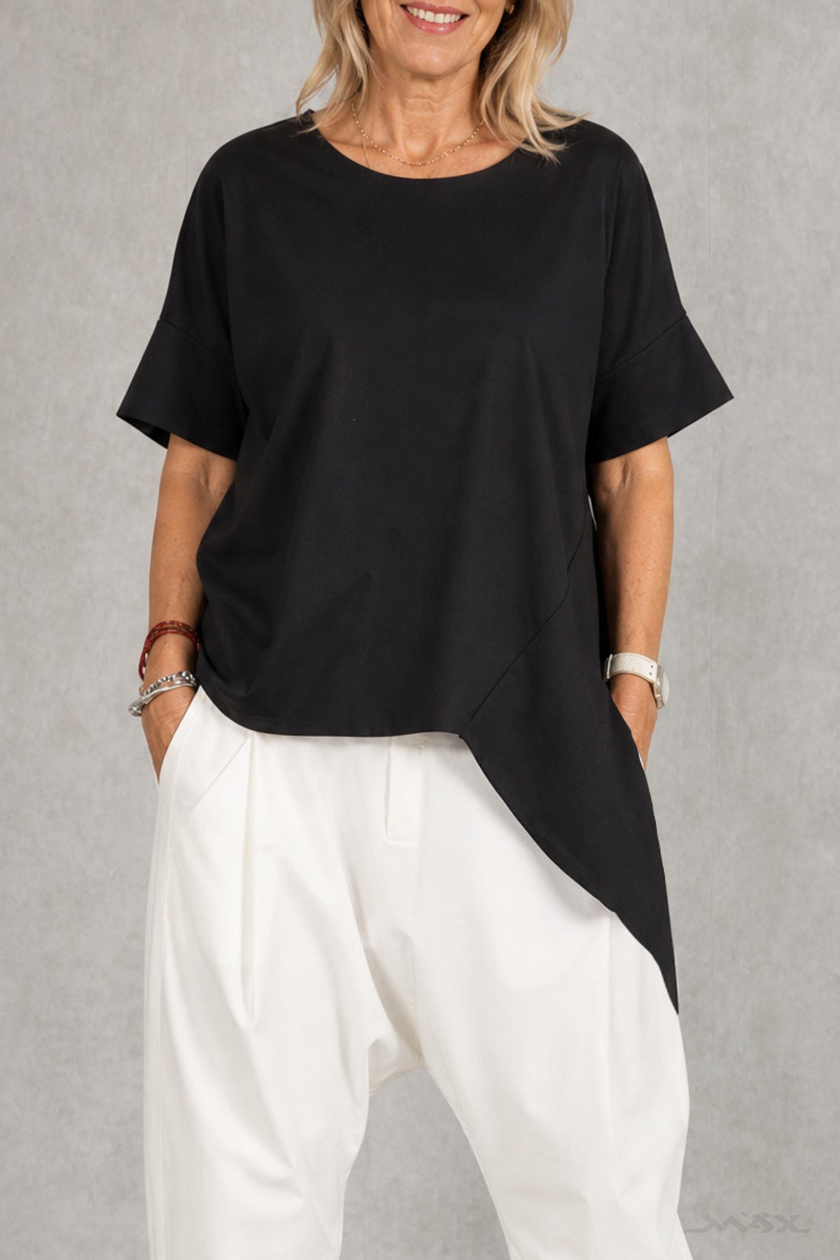 Asymmetrisch Activewear stretchshirt – One Size (38–44)