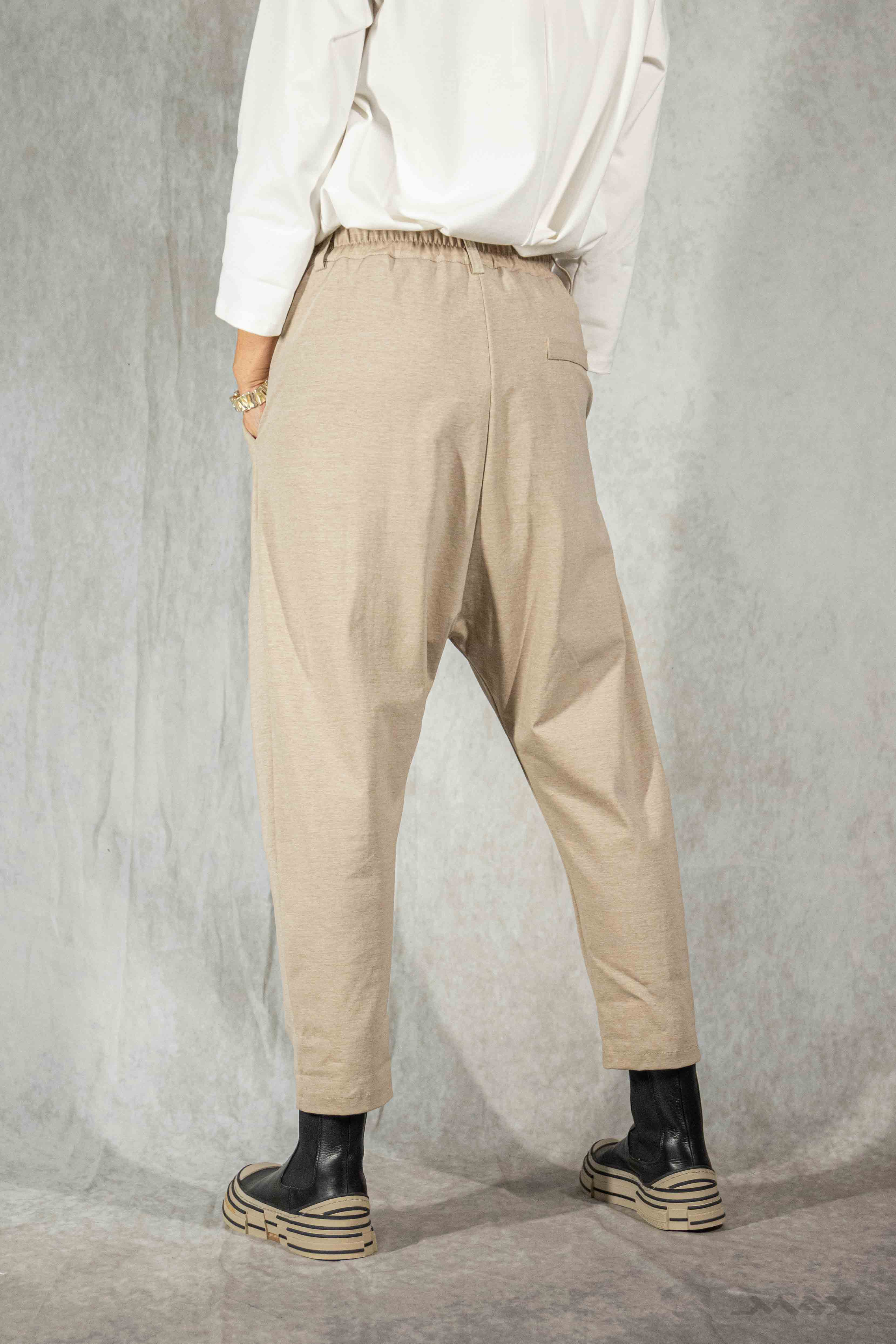 Wijde broek, gemêleerd beige - one size (36-42)