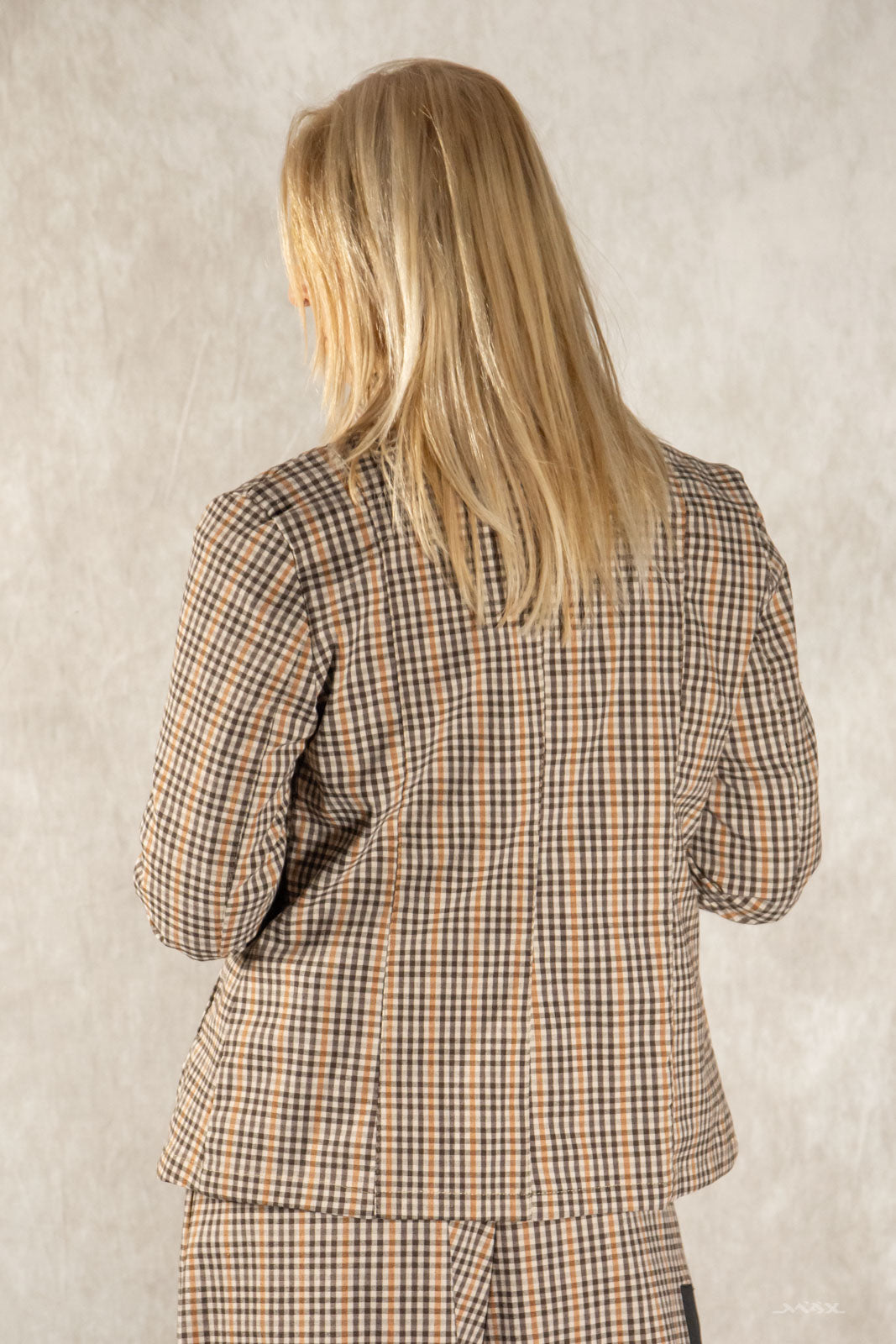 Blazer beige-braun kariert Gr. Onesize (38-40)