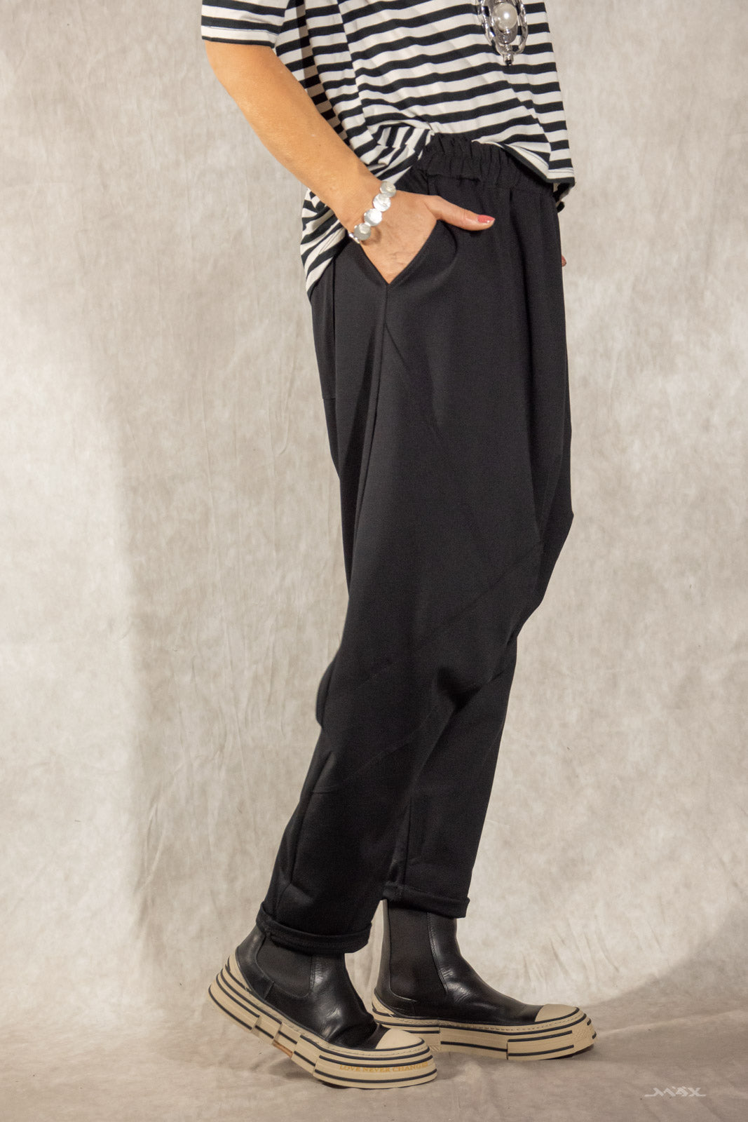 Haremshose schwarz asymmetrisch Gr. Onesize (38-44)