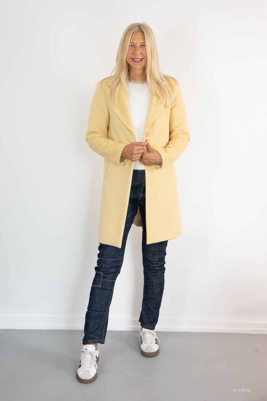 Blazer Mantel mit Revers Vanillegelb