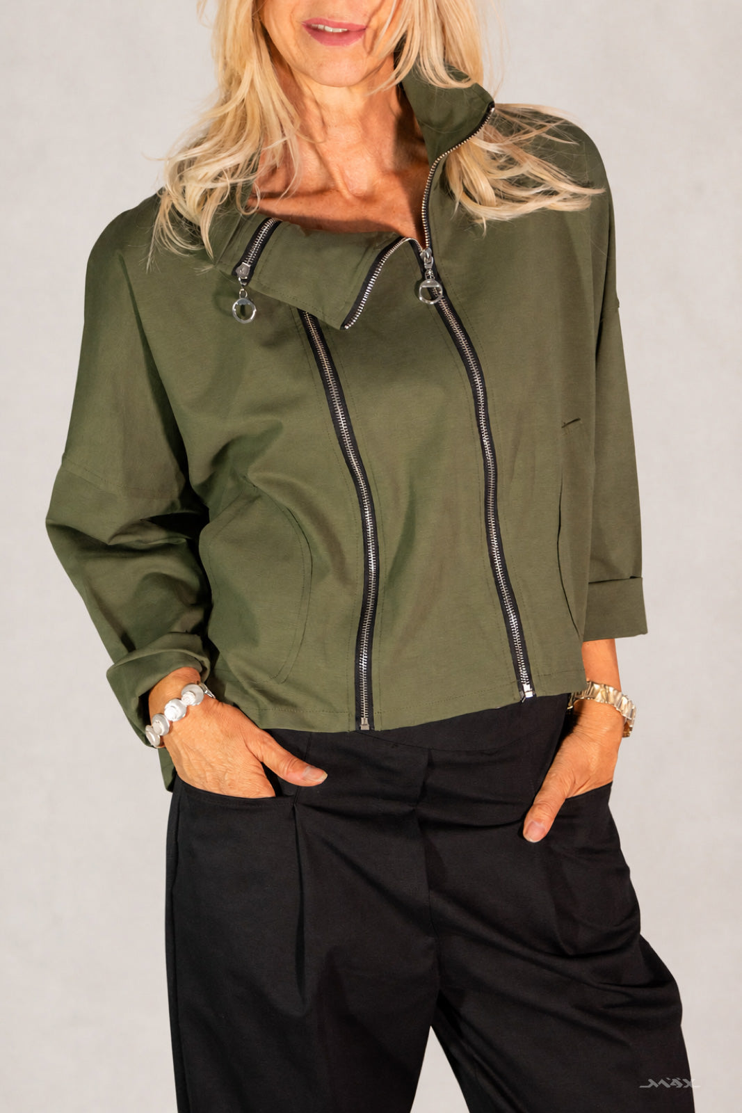 Zip Jacket with Patch Pockets, One Size (38–44)