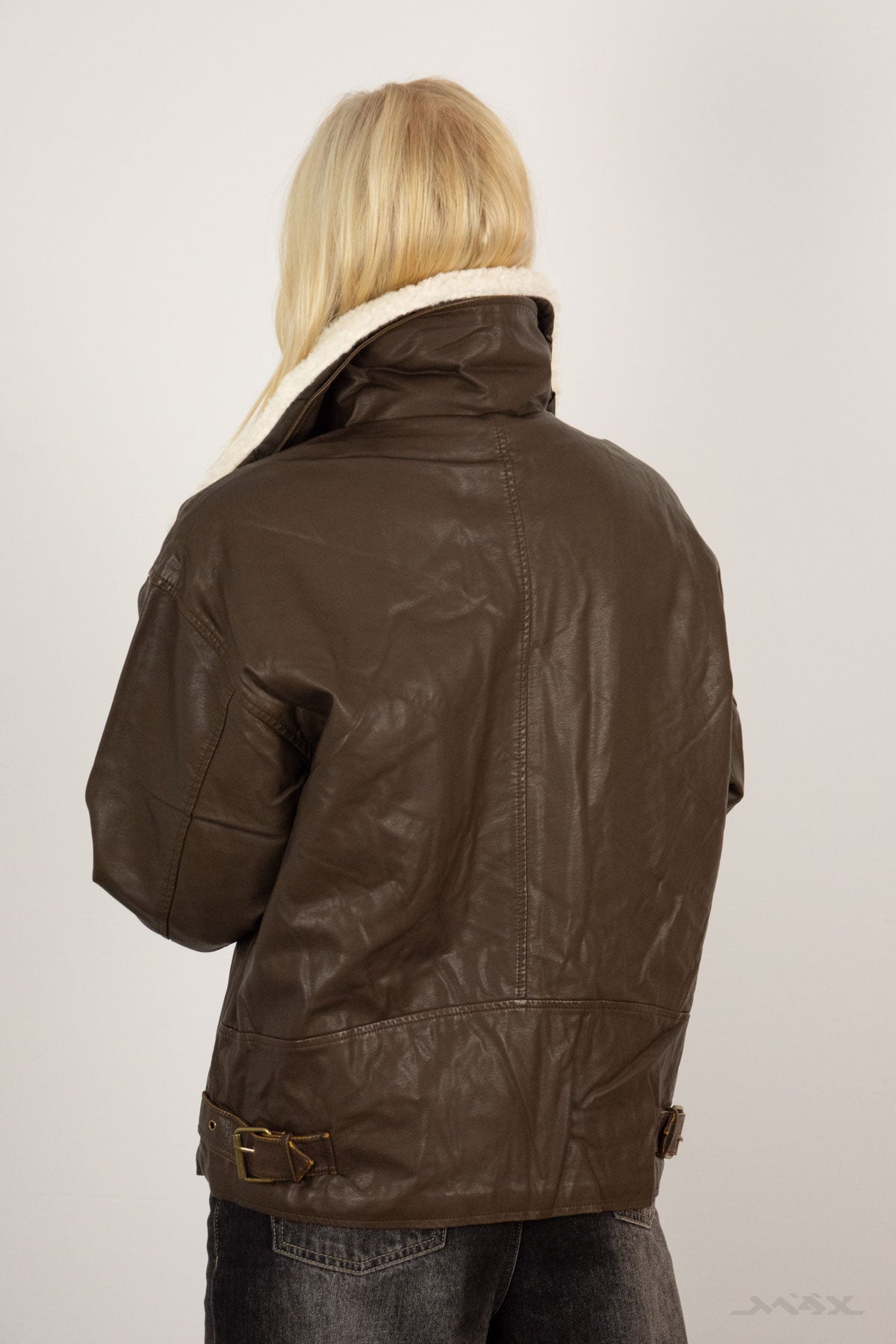 Kunstlederjacke "Aviator" Braun