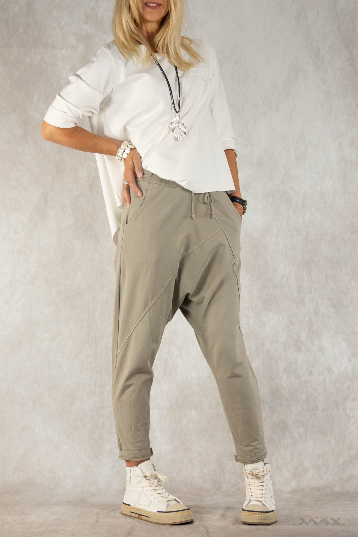 Haremshose aus Baumwolle taupe Gr. onesize(38-42)