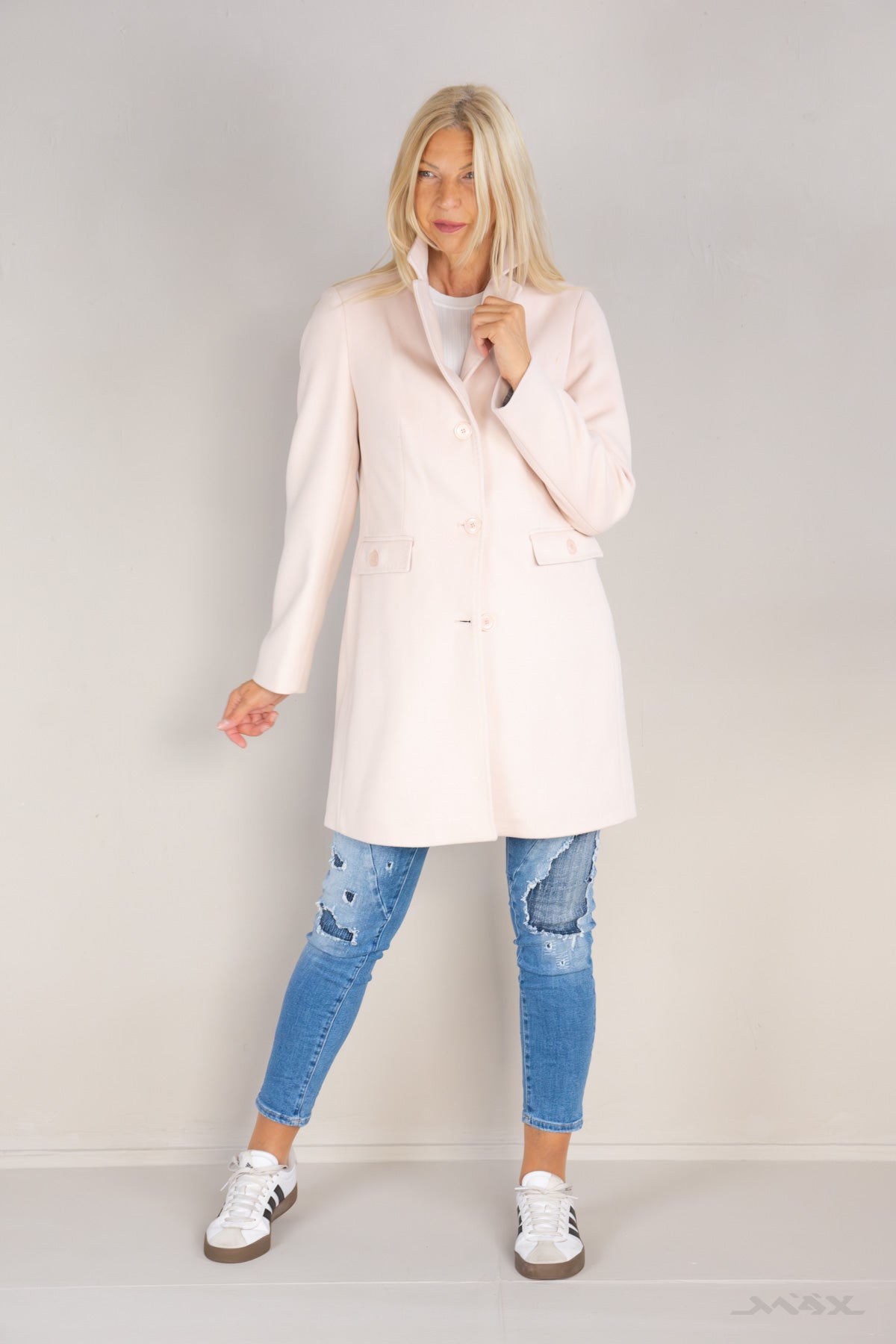 Blazer Mantel mit Revers Lightpink