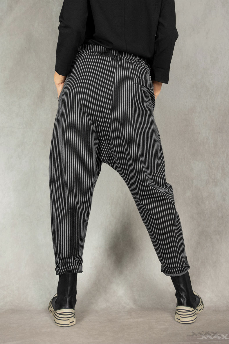 Pantalon ample à rayures noires, taille unique (38-42)
