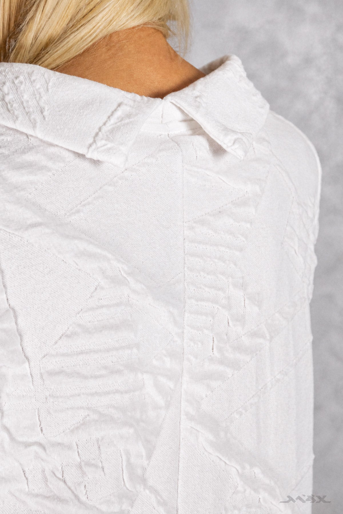 Strukturiertes Shirt mit Doppelkragen Gr. onesize(38-42)