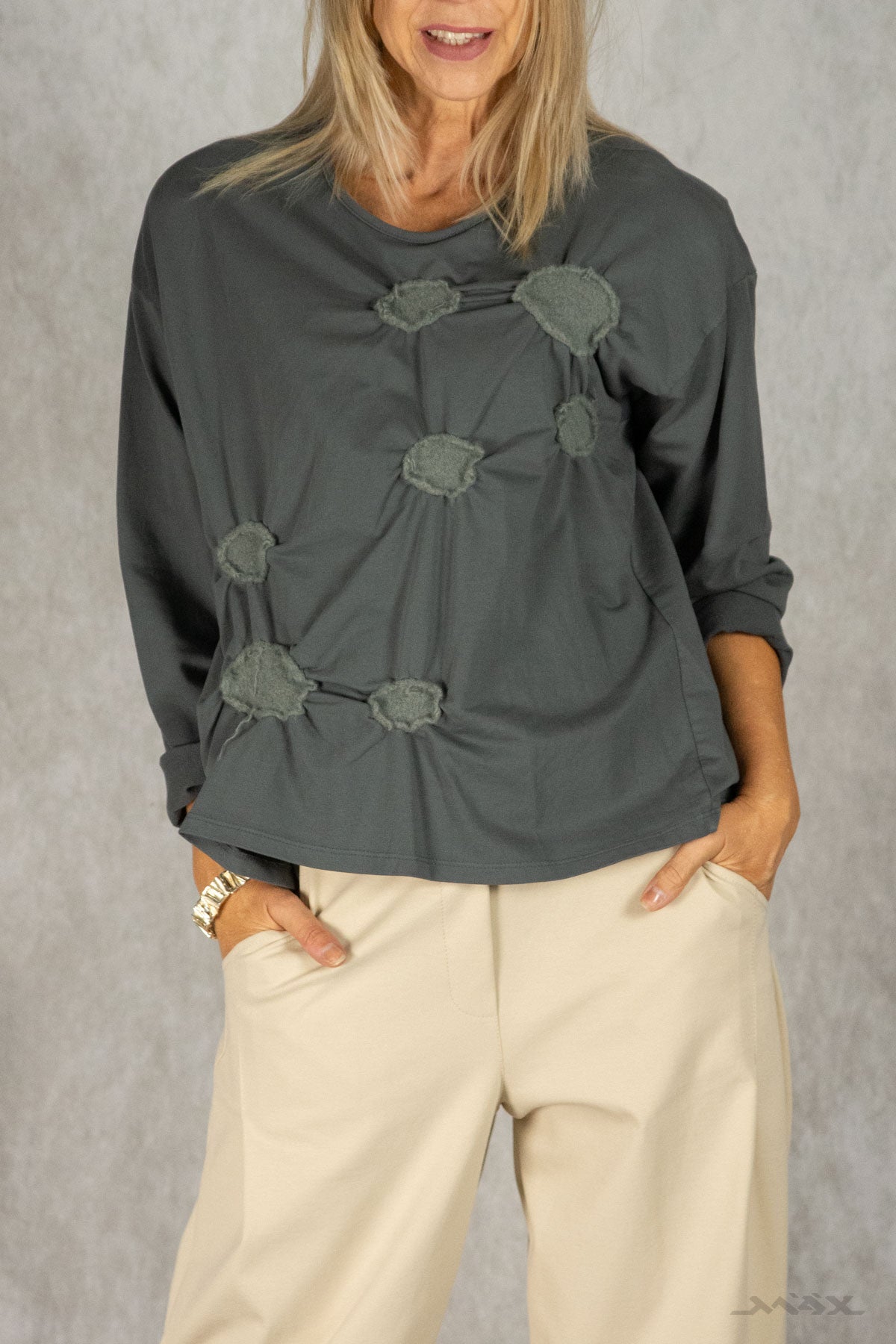 Shirt mit Patch-Details Gr. Onesize (38-42)